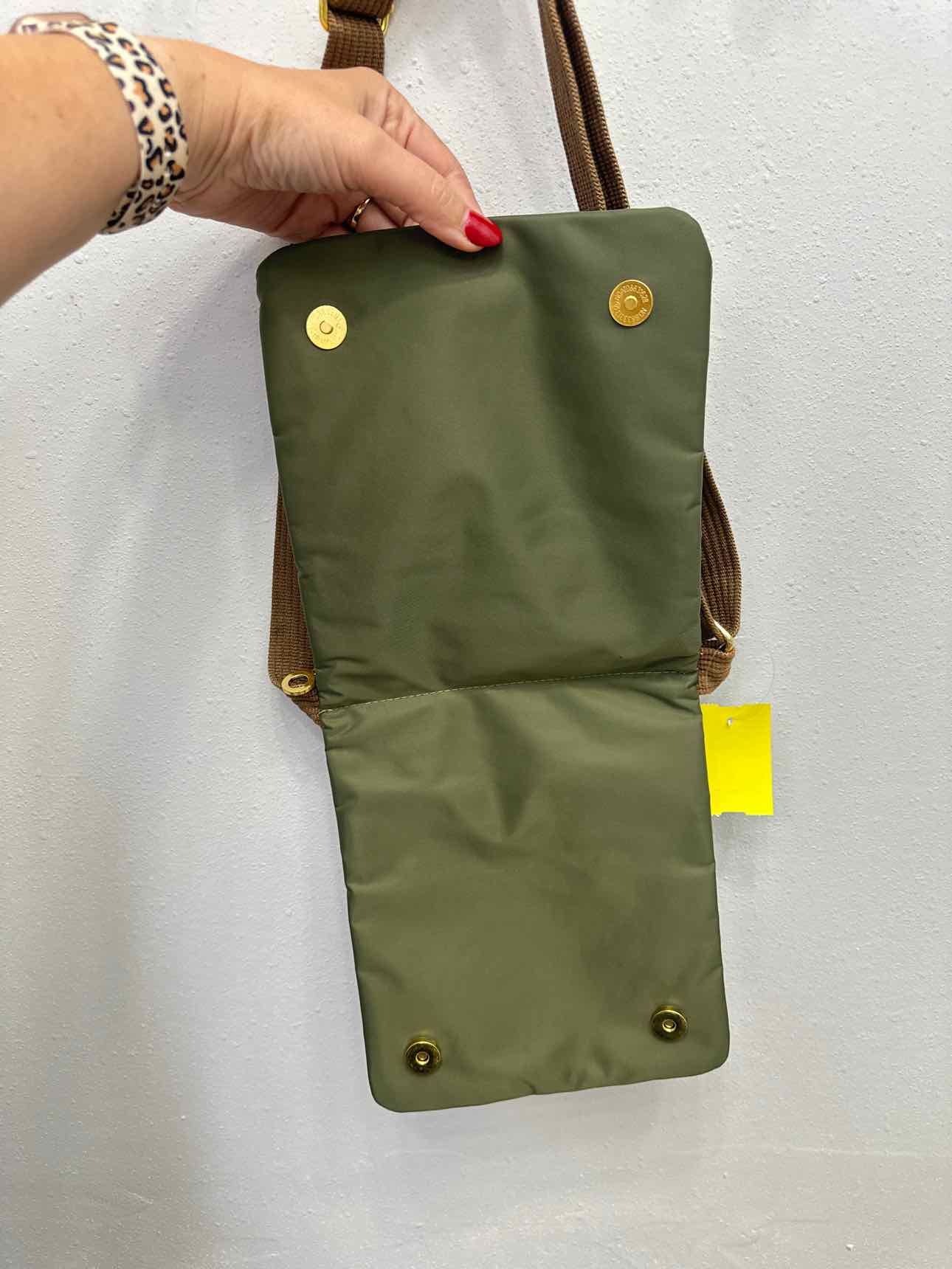 Olive Nylon Double Sided Slim Crossbody Handbags