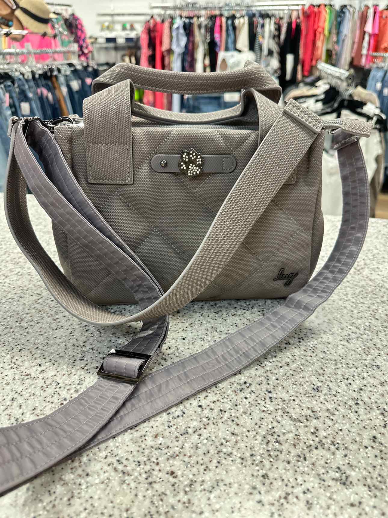 Lug Size Medium Gray Handbags
