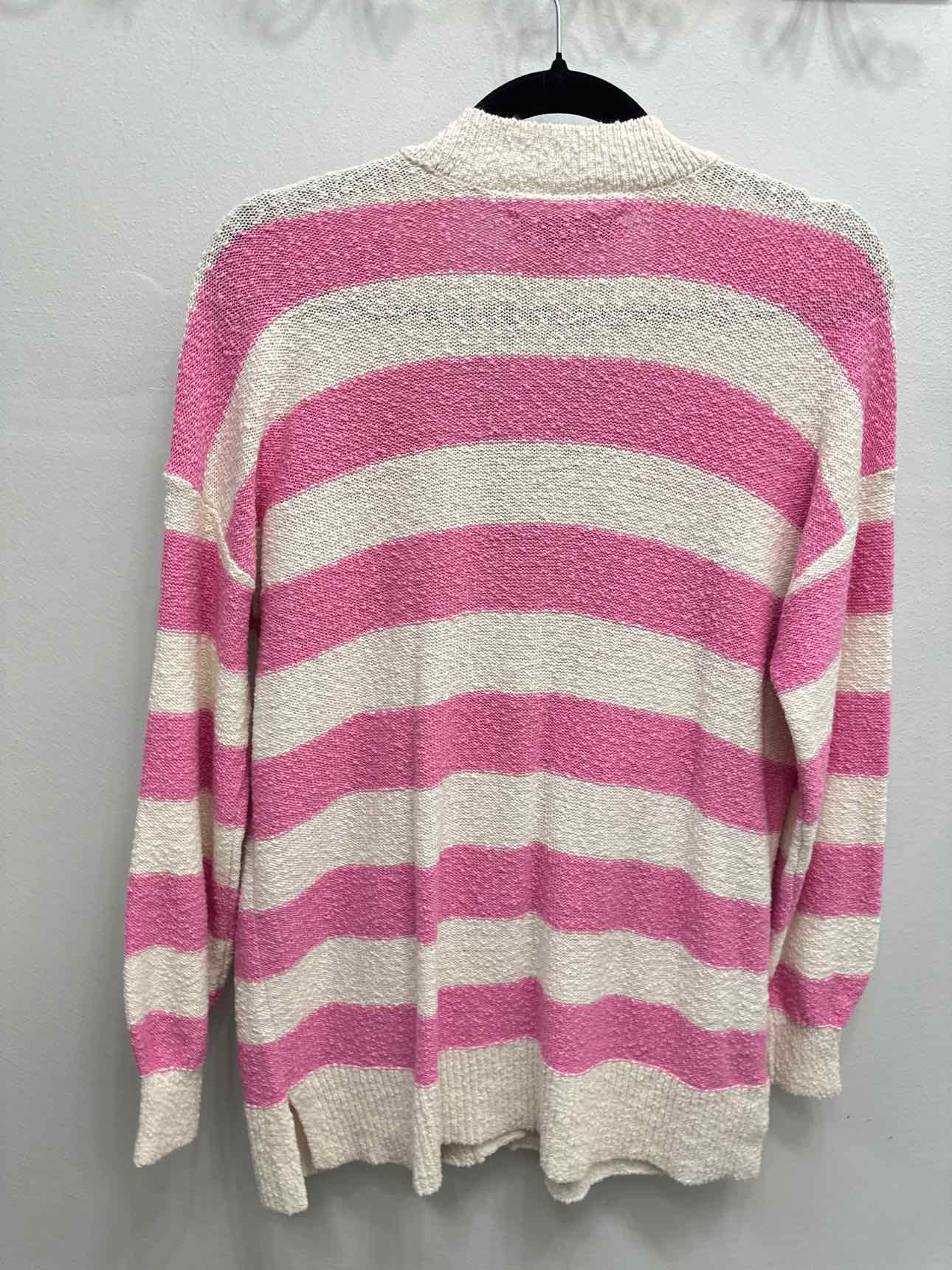 LOFT Size Small White/Pink Cardigan