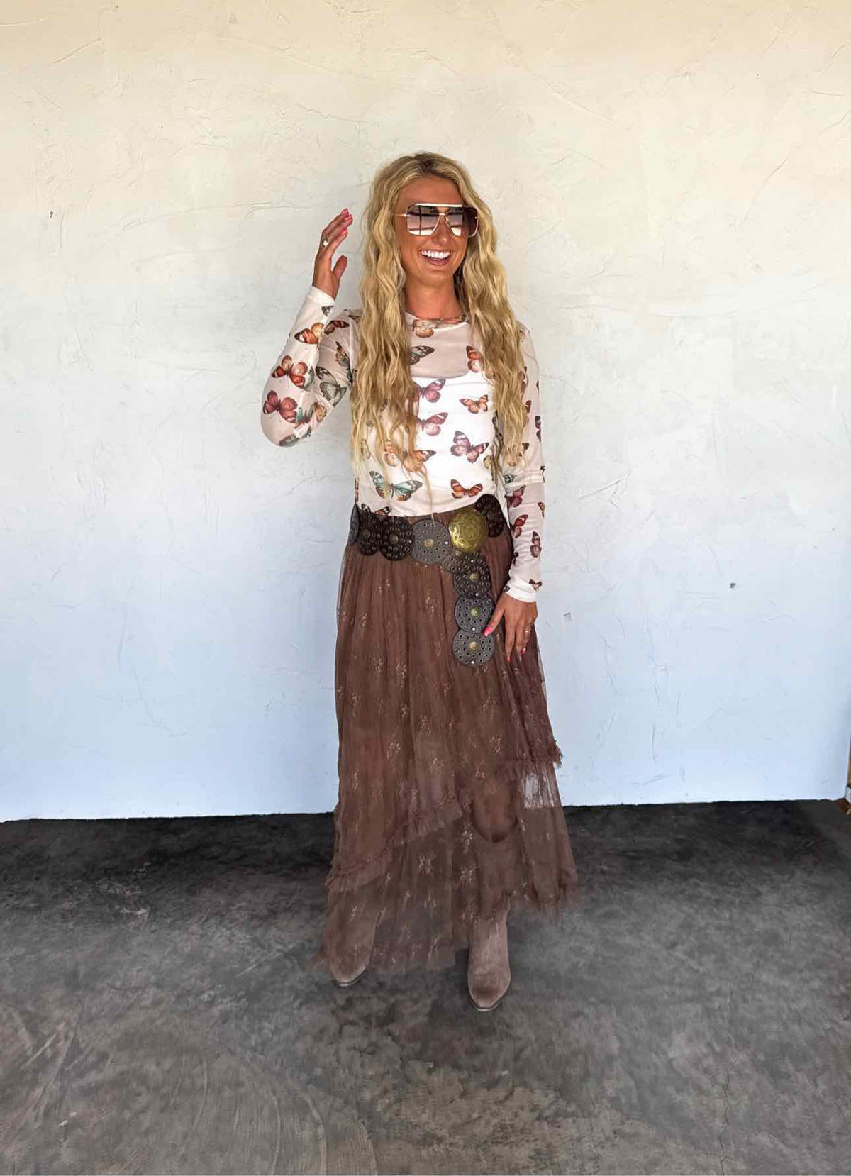 Autumn Blooming Lace Maxi Skirt