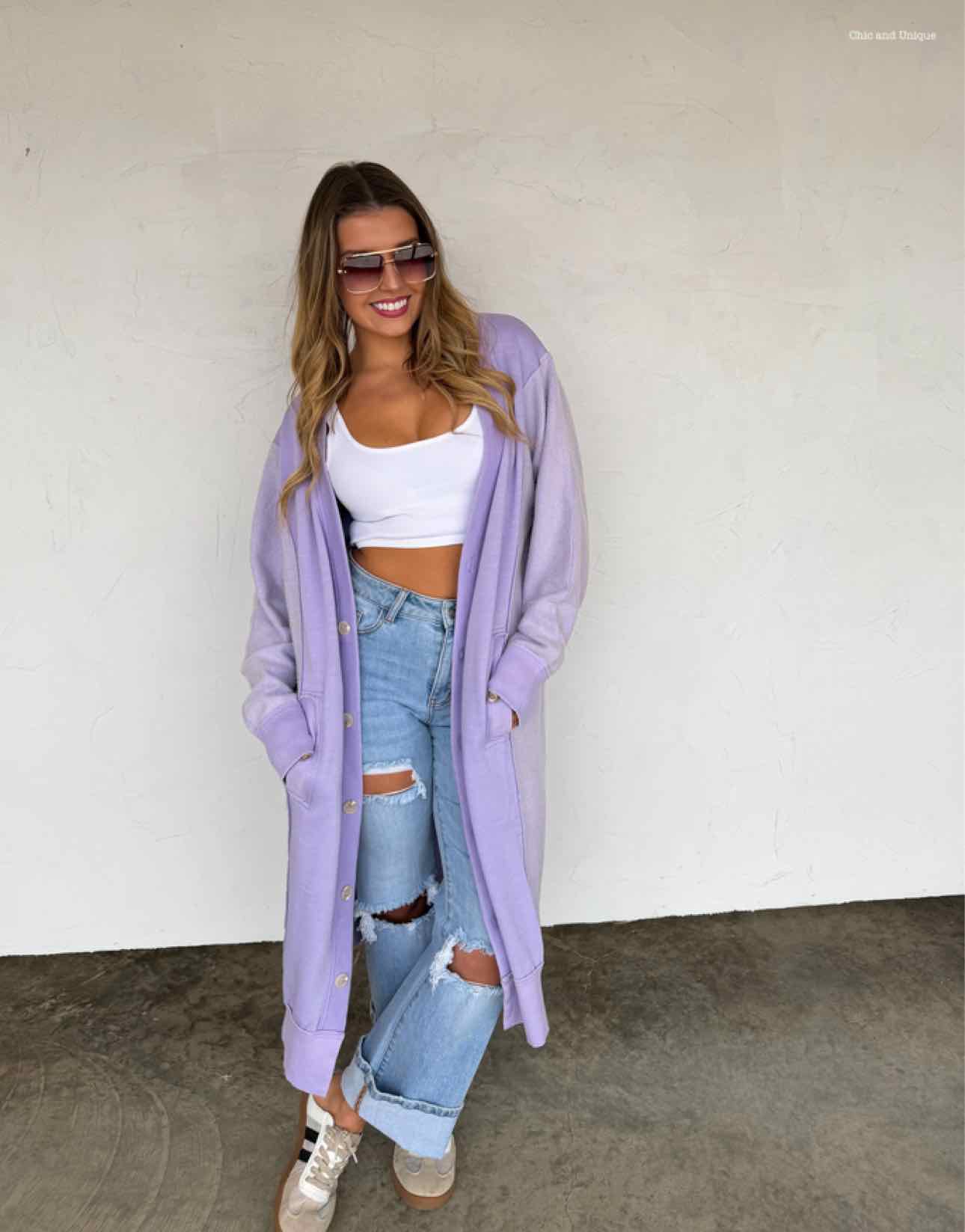 Spring Desi Sweatshirt Duster Cardigan