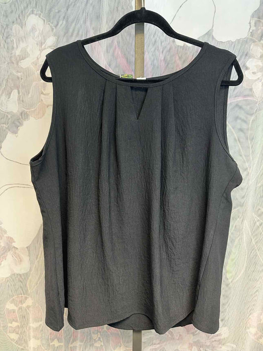Blooming Jelly NWT NEW Size 2X Black Textured Pleated Tank Top