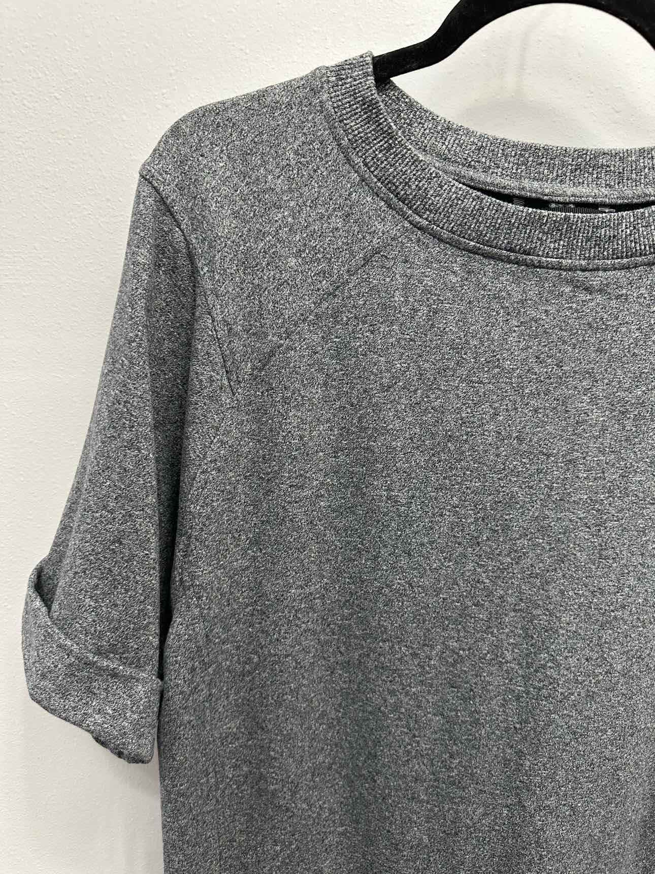Lululemon Short Sleeve Heathered Drawstring Hem Size M/L Grey Sweater