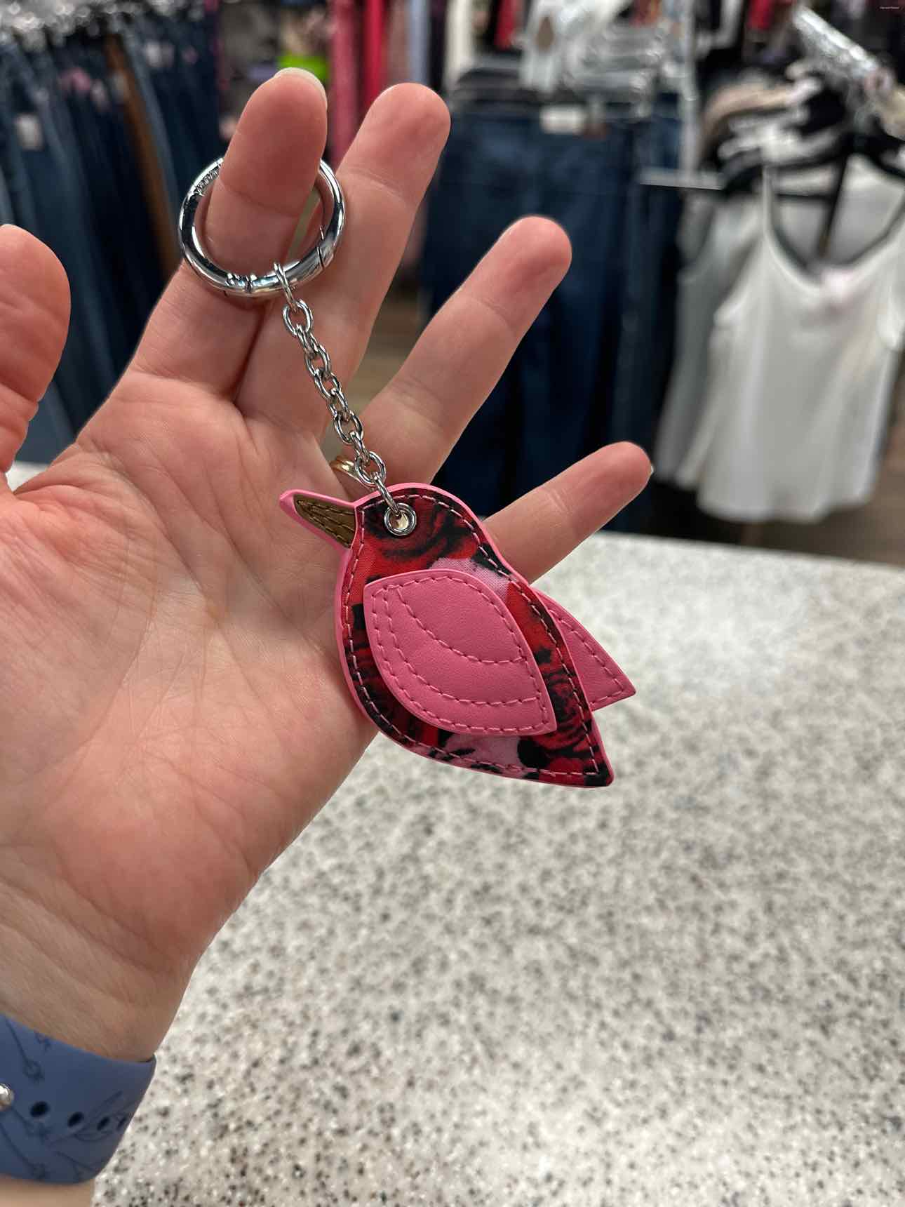 Vera Bradley Birdie double sided Pink Key Chain