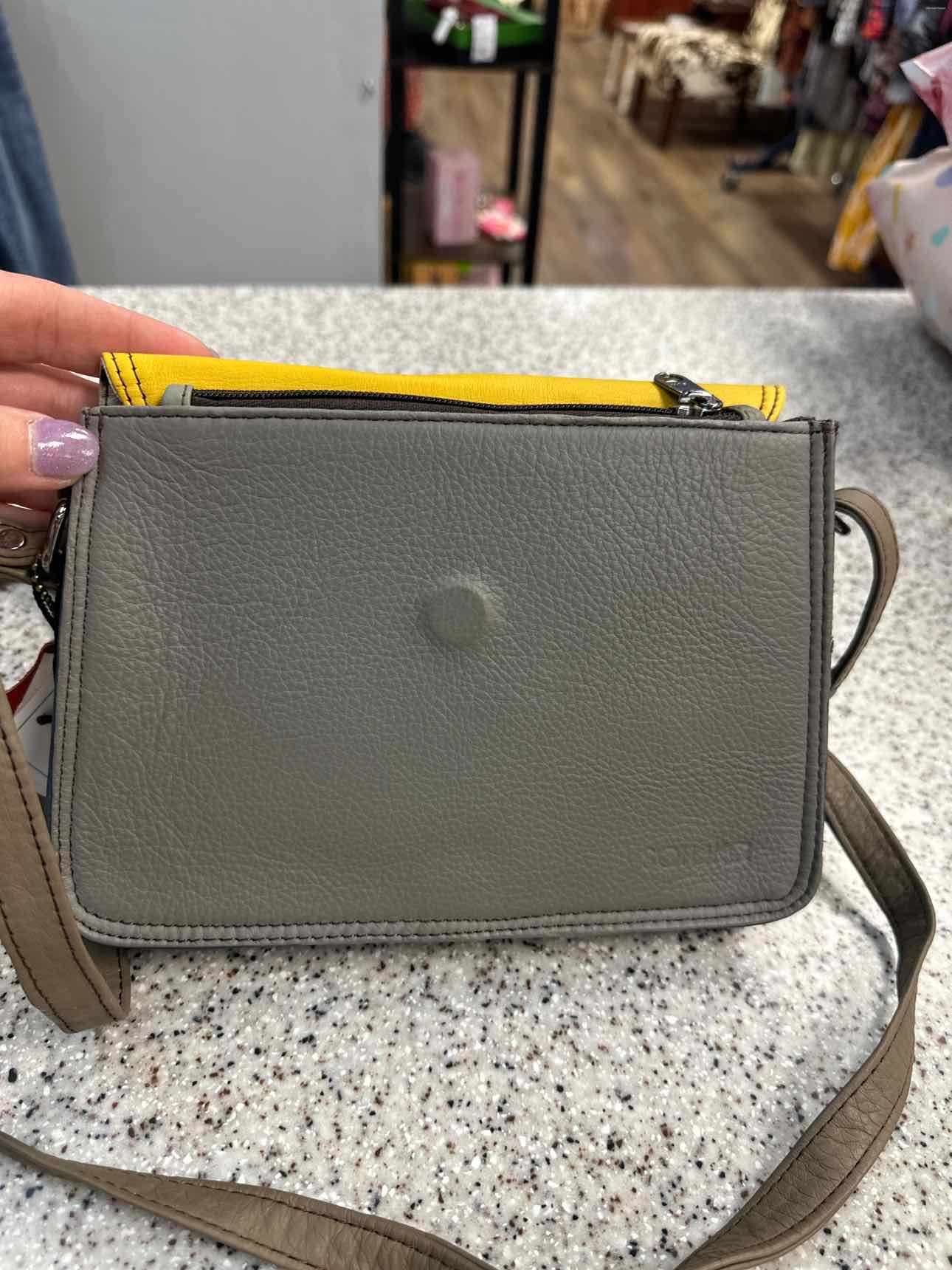 soruka Medium Gray NEW rescued genuine leather cowhide crossbody Handbag