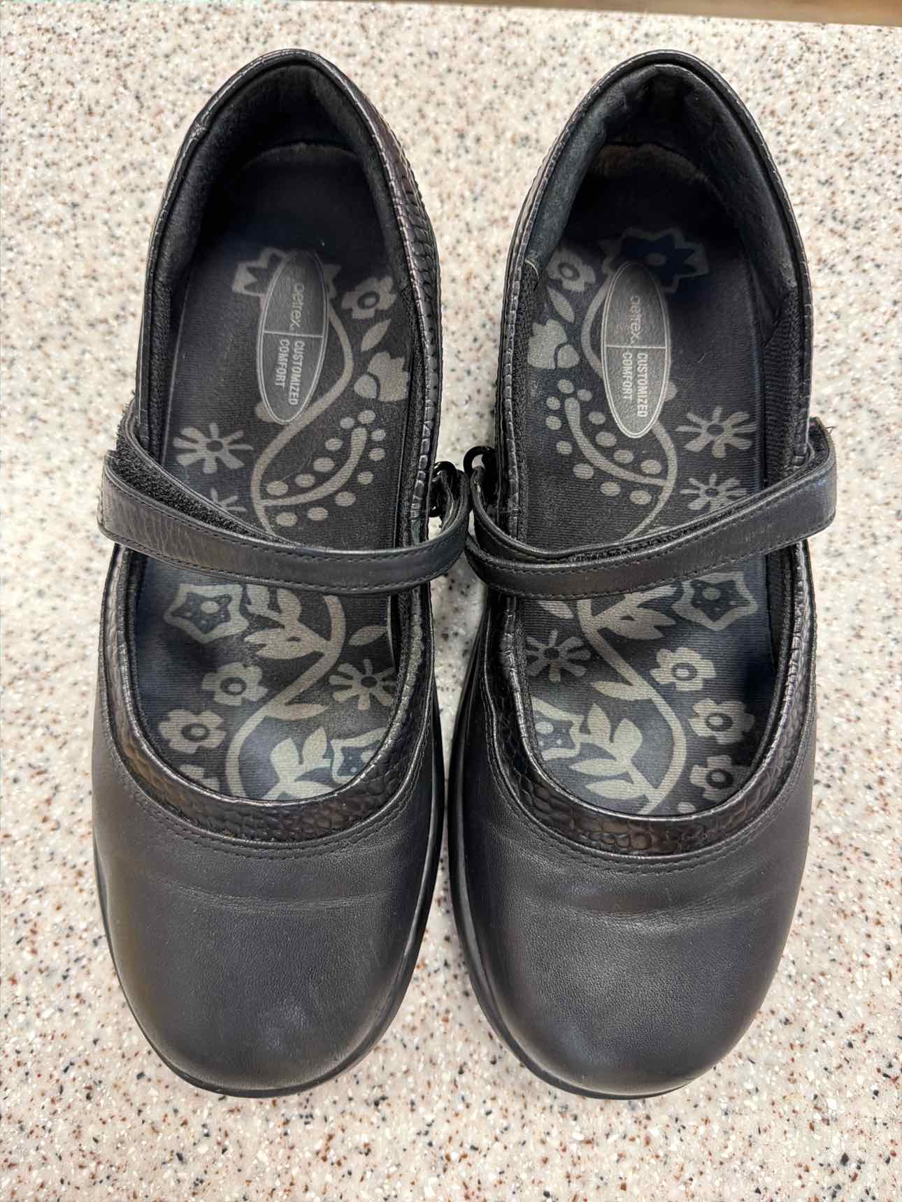 aetrex Size 7W Julia Single Strap Mary Jane Women's Black Shoes