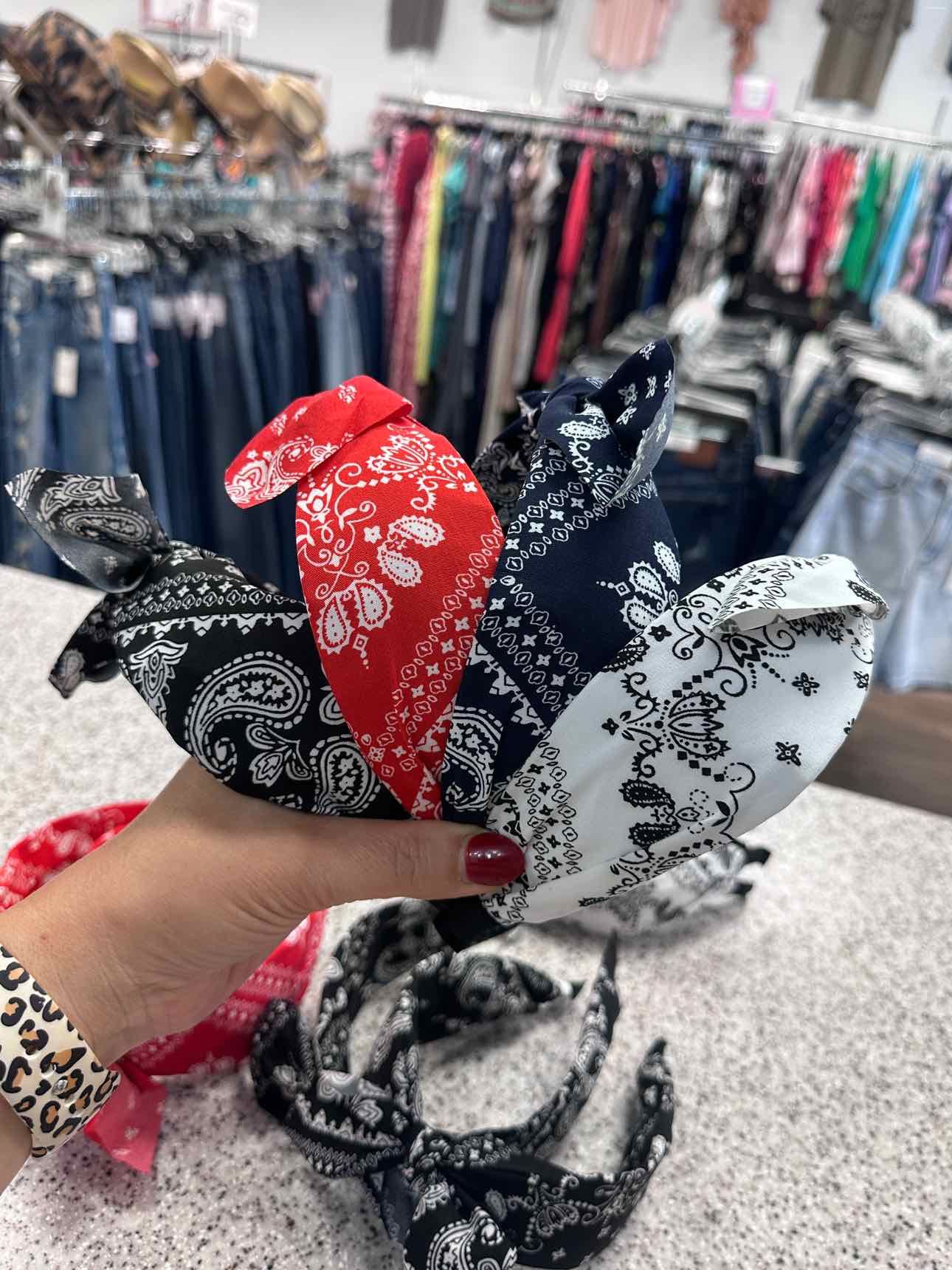 Bandana Paisley Boho Print with Tied Bow Headband