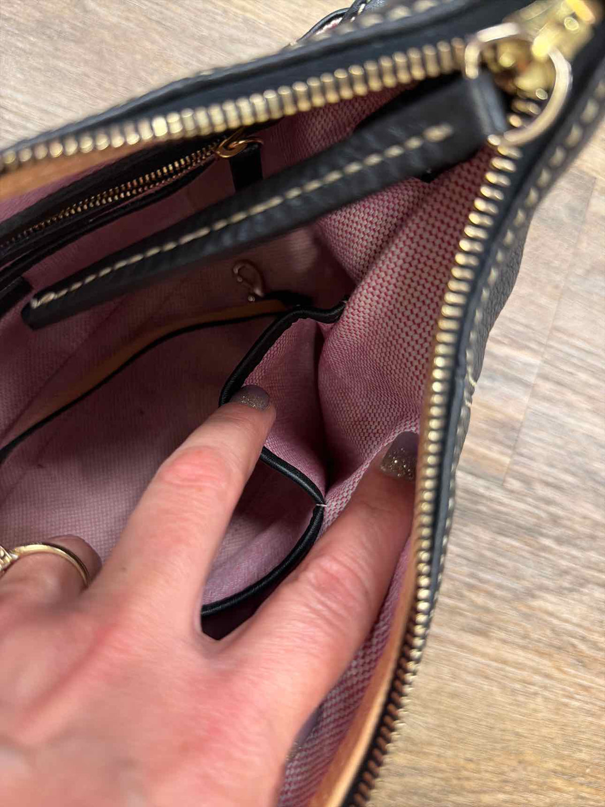 Dooney & Bourke Black Pebbled Leather Shoulder Bag
