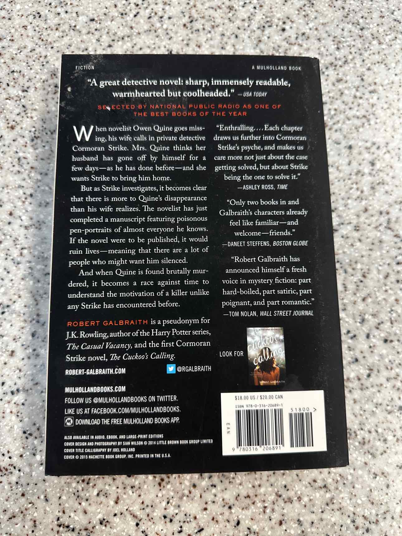 The Silkworm by Robert Galbraith (aka J.K. Rowling) Paperback Book