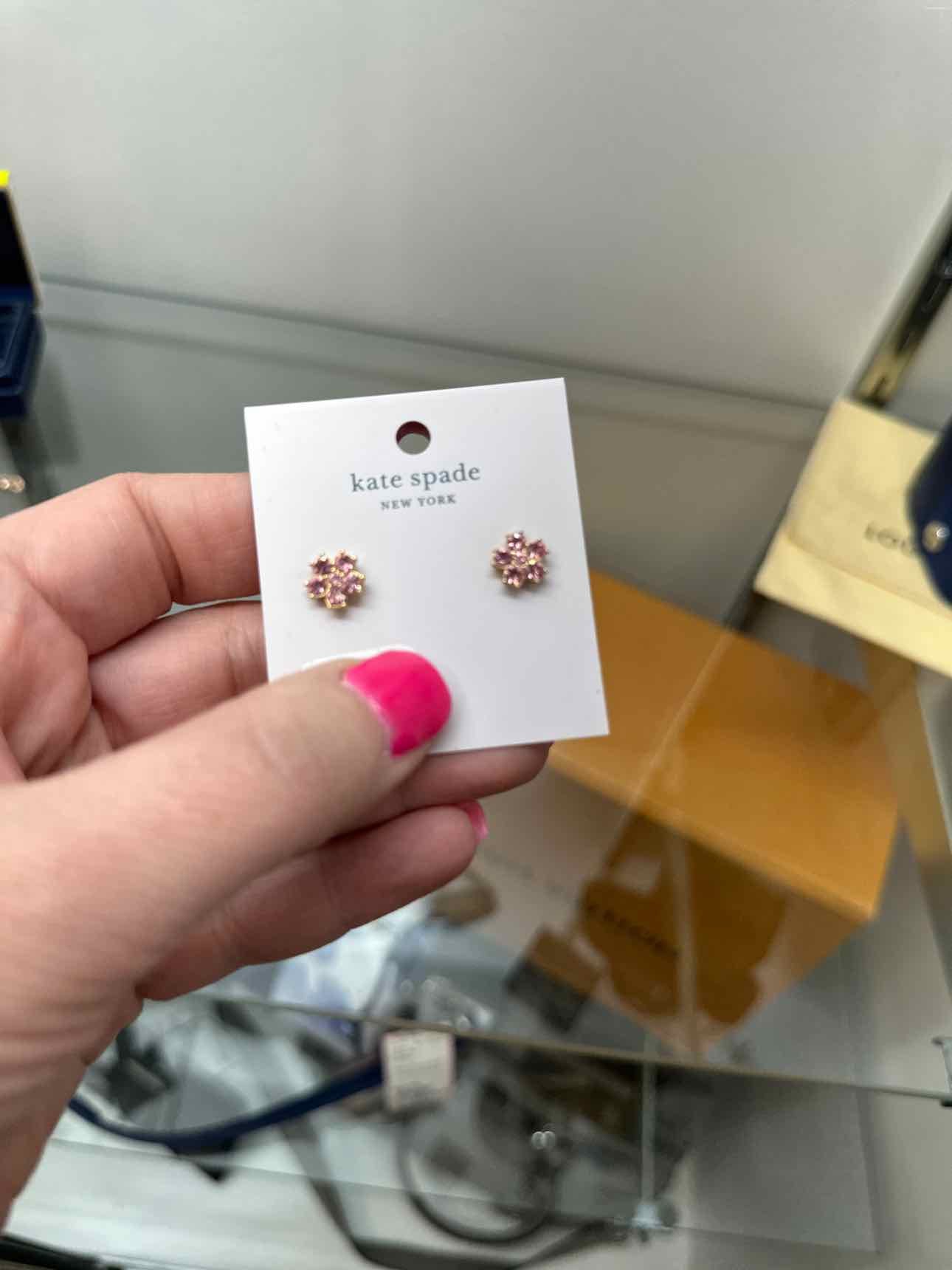 Kate Spade NEW Pink Rhinestone Flower Post Earrings