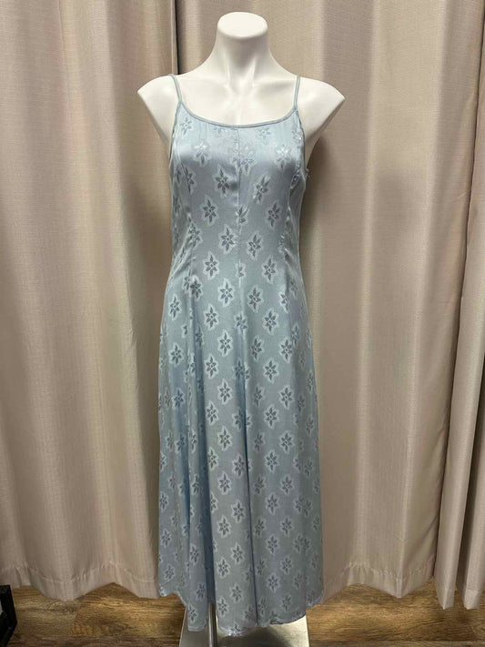 Together Vintage Floral Stripe Flowy Maxi Size 12 Blue/White Dress