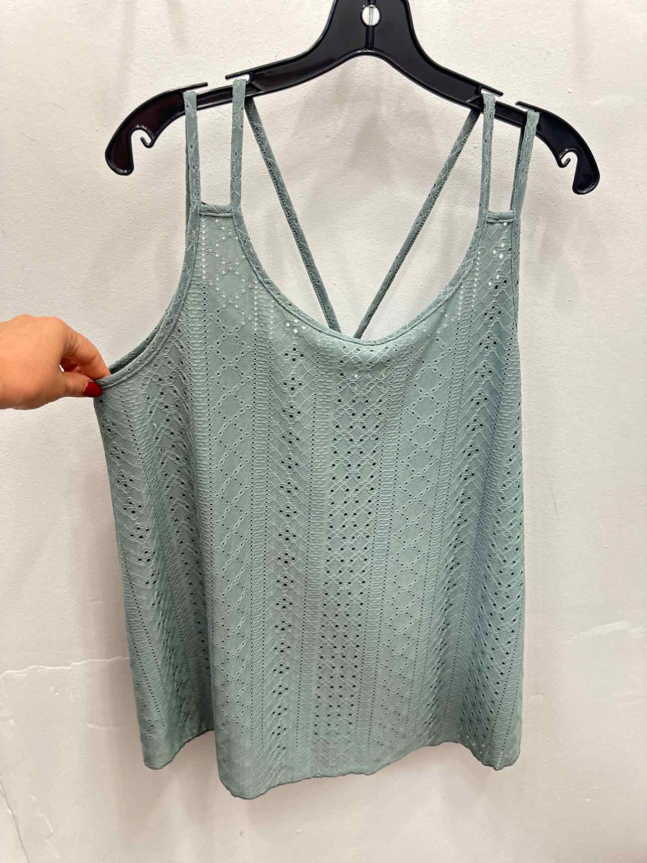Plus Size xxl Sage Eyelet Babydoll Tank Top