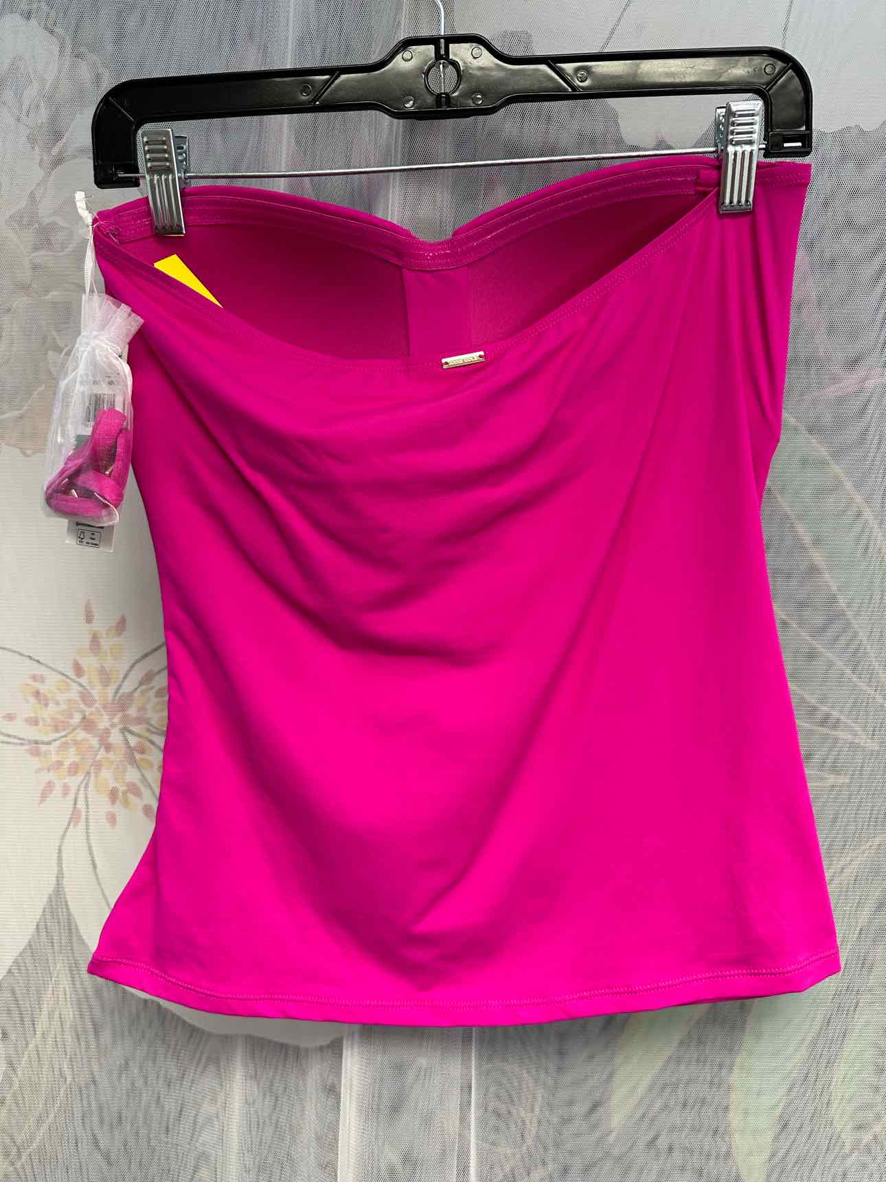 Anne Cole NEW NWT Ruched Tankini Top Size Large Hot Pink Swim
