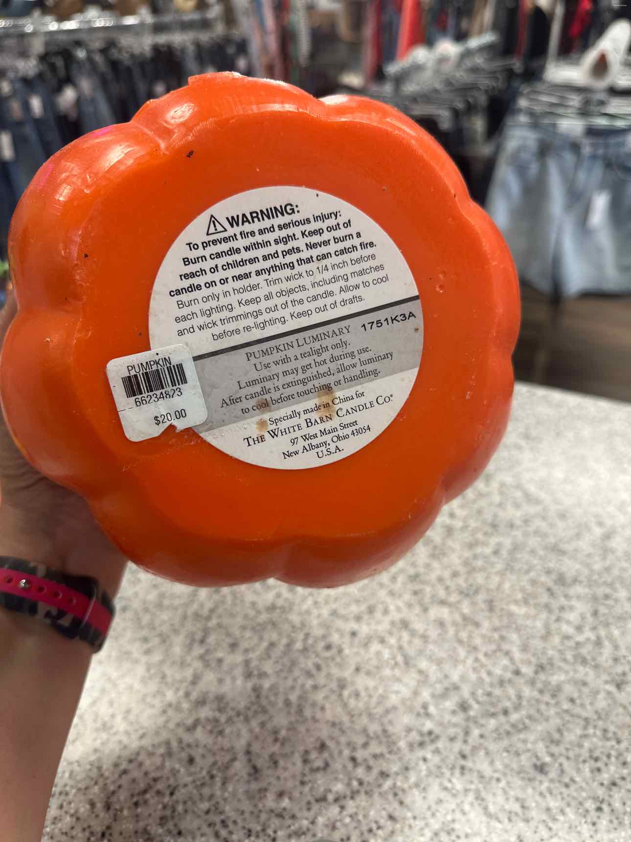 13" Large Wax Pumpkin Shape Candle Holder Home Decor