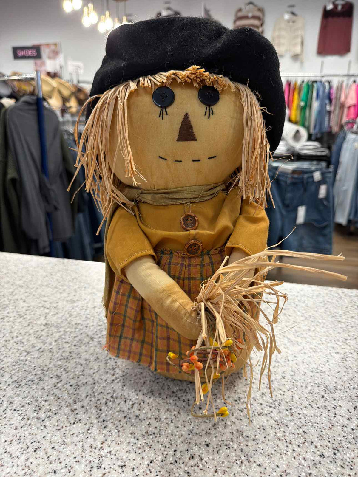 Primitive Fall Harvest Scarecrow Woman Household
