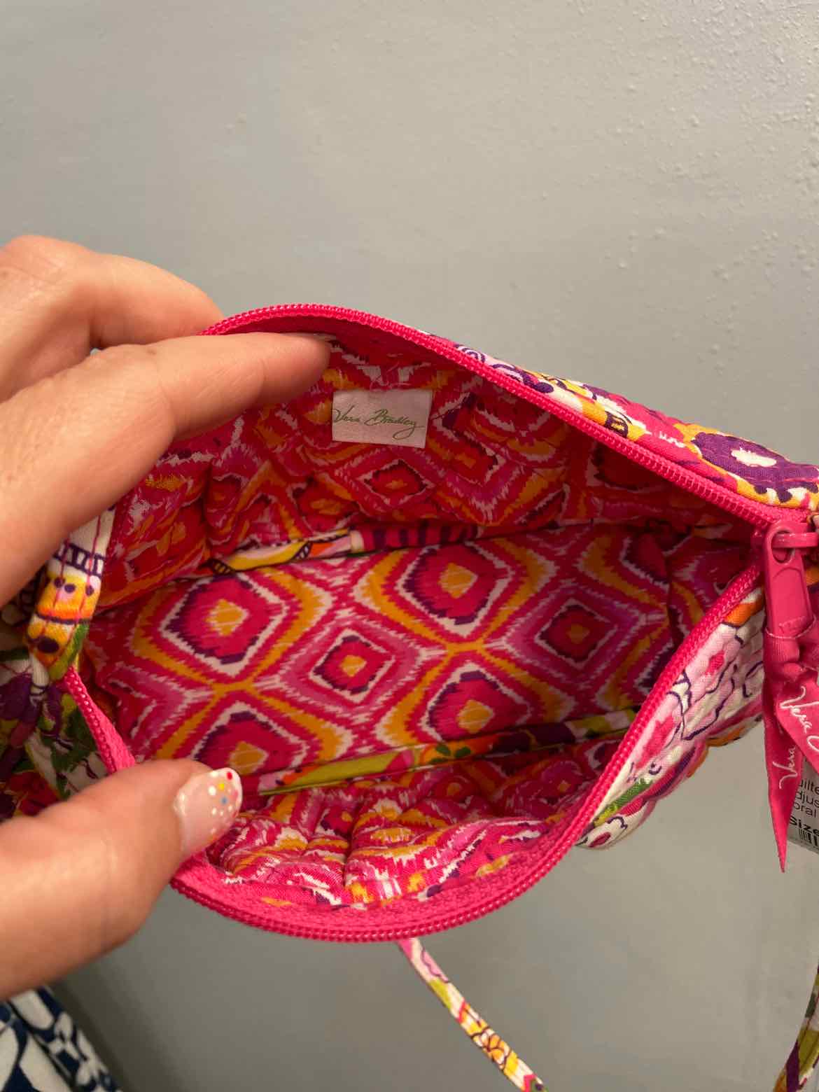 Vera Bradley Frannie Crossbody Clementine Quilted Cotton  Floral Print Handbags