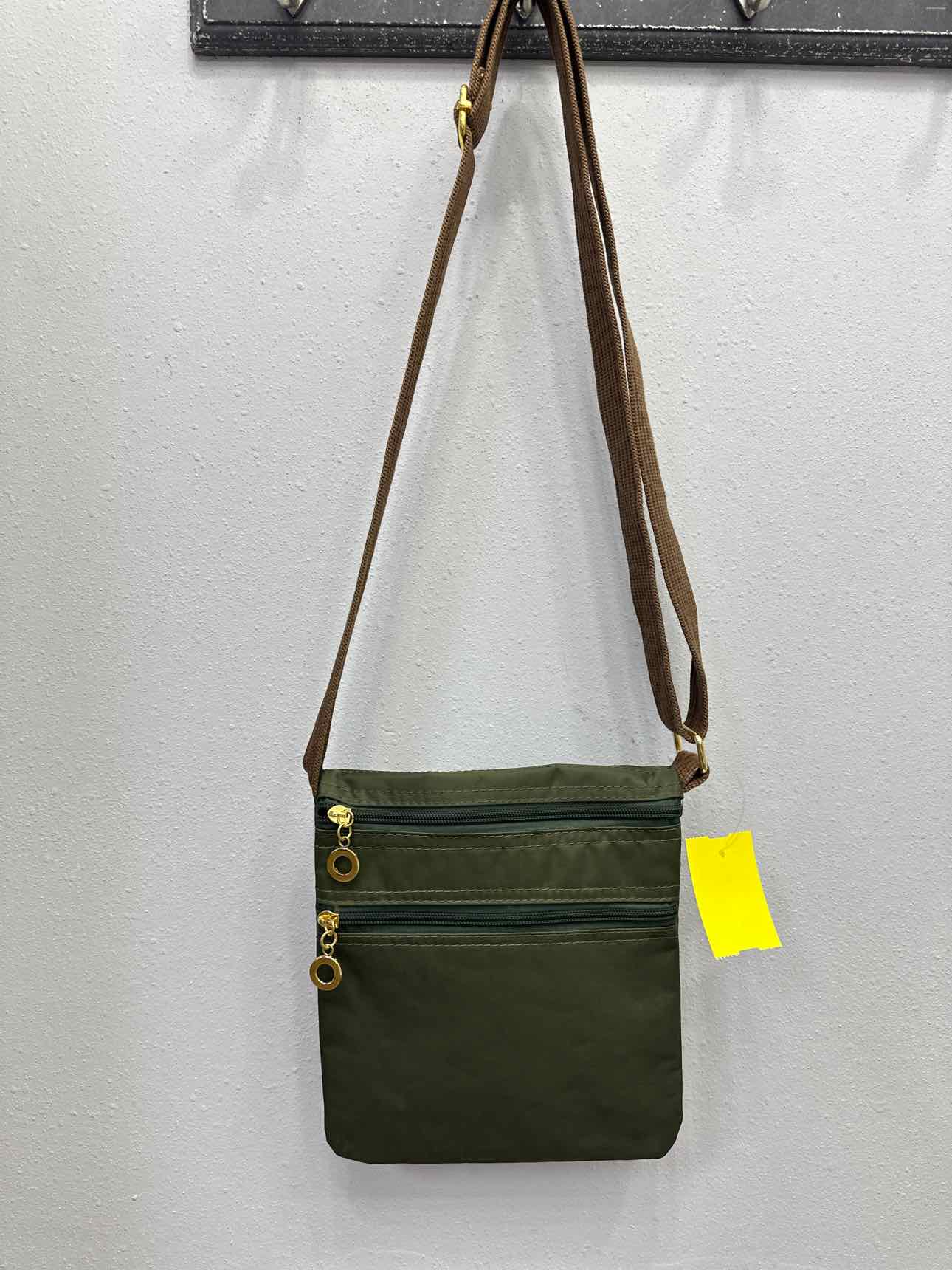 Olive Nylon Double Sided Slim Crossbody Handbags