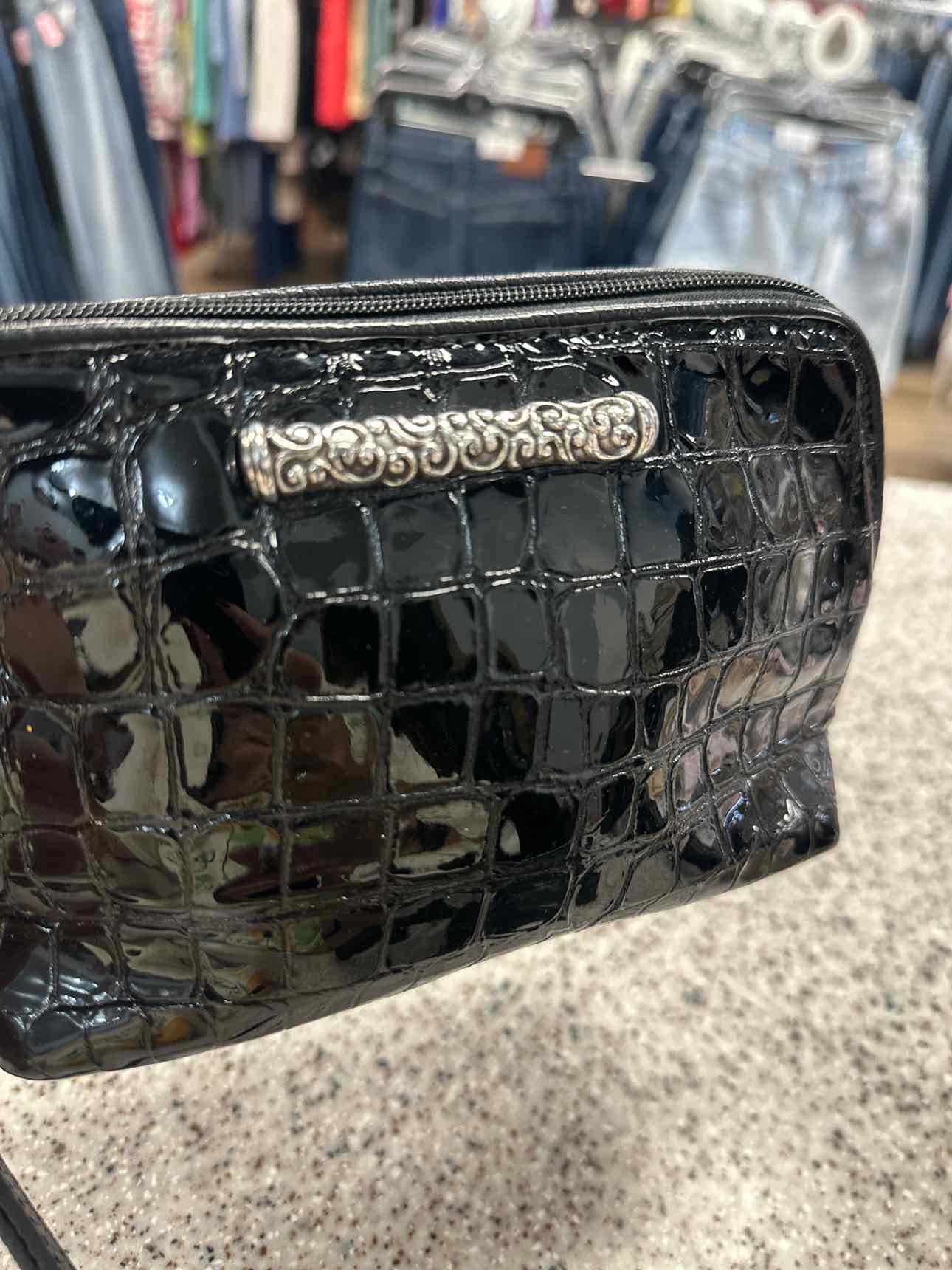 Brighton Small Black Patent Leather Crocodile Clutch Handbags