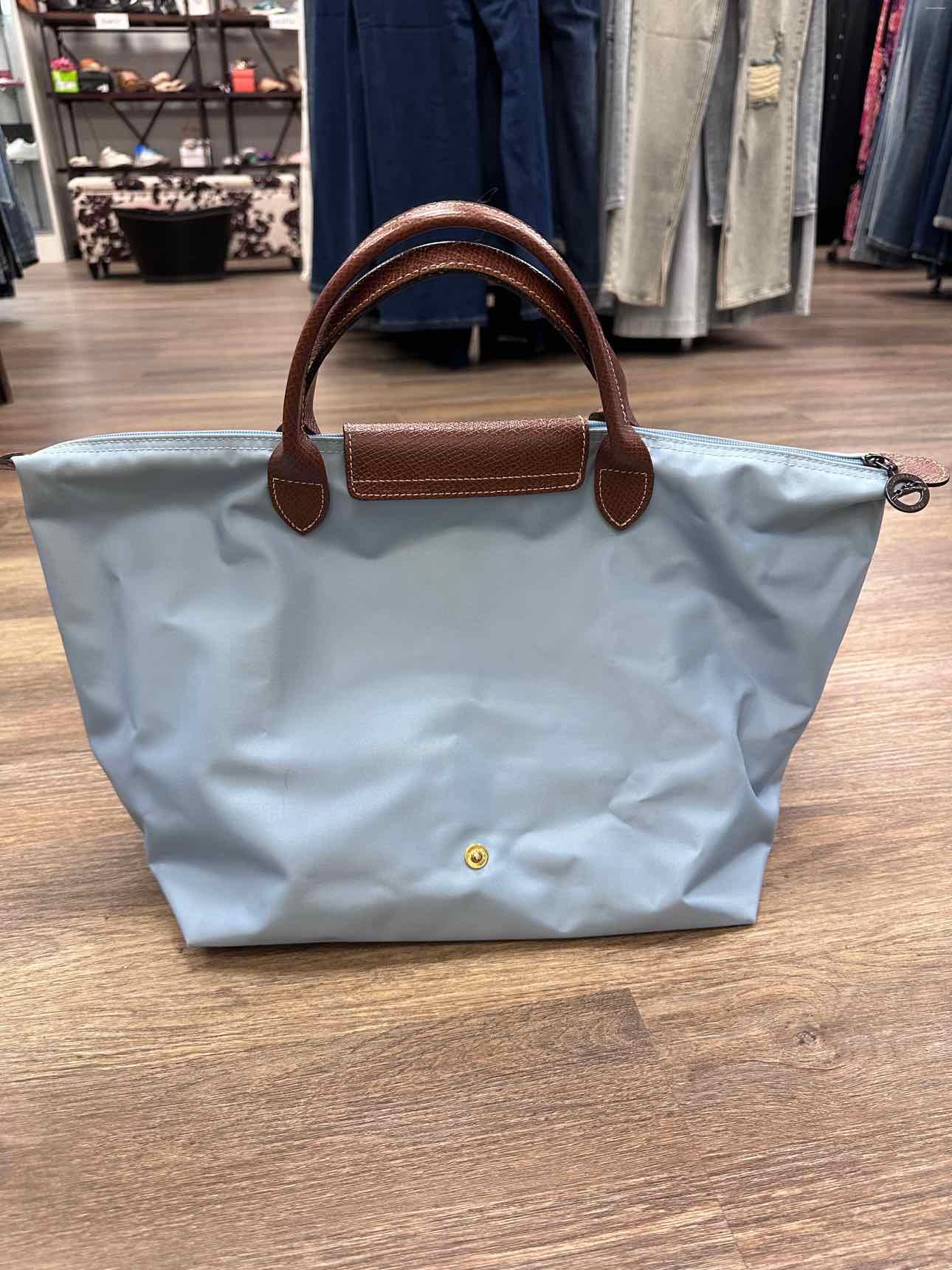 Longchamp Le Pilage Nylon Tote Bag Light blue Handbags