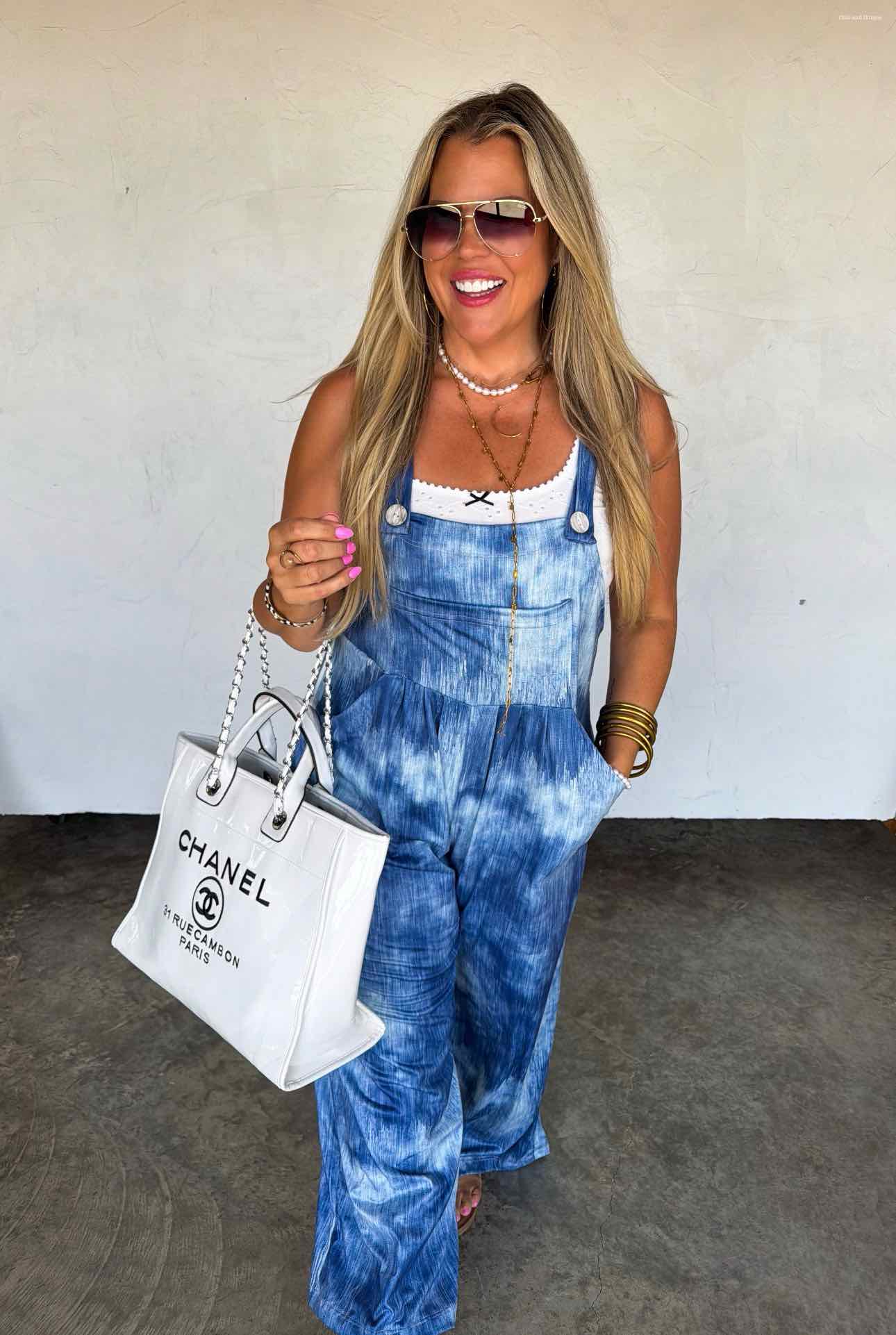 Blakeley Mock Denim Karli Boho Overalls