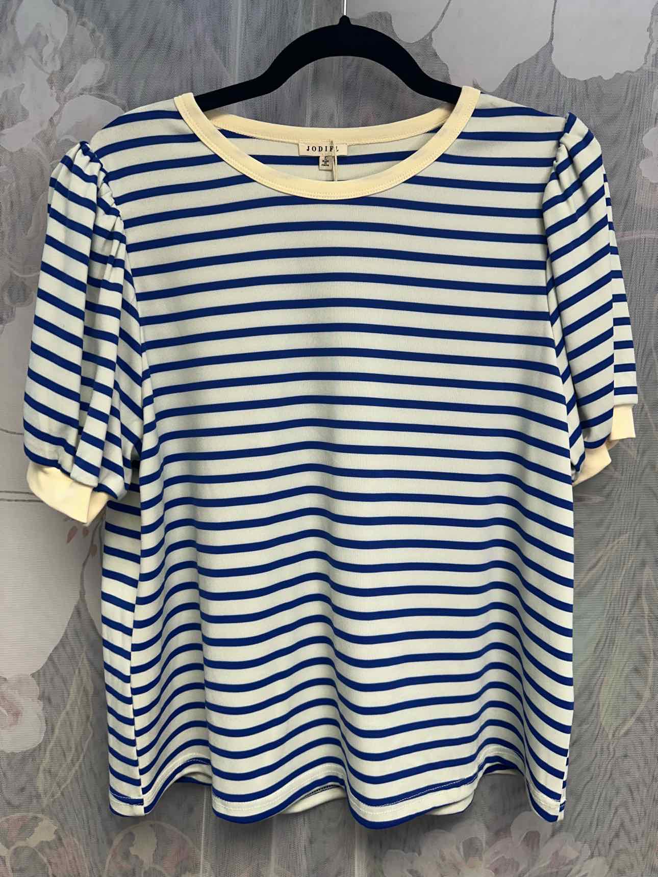 Jodifl Size Large White/blue Top