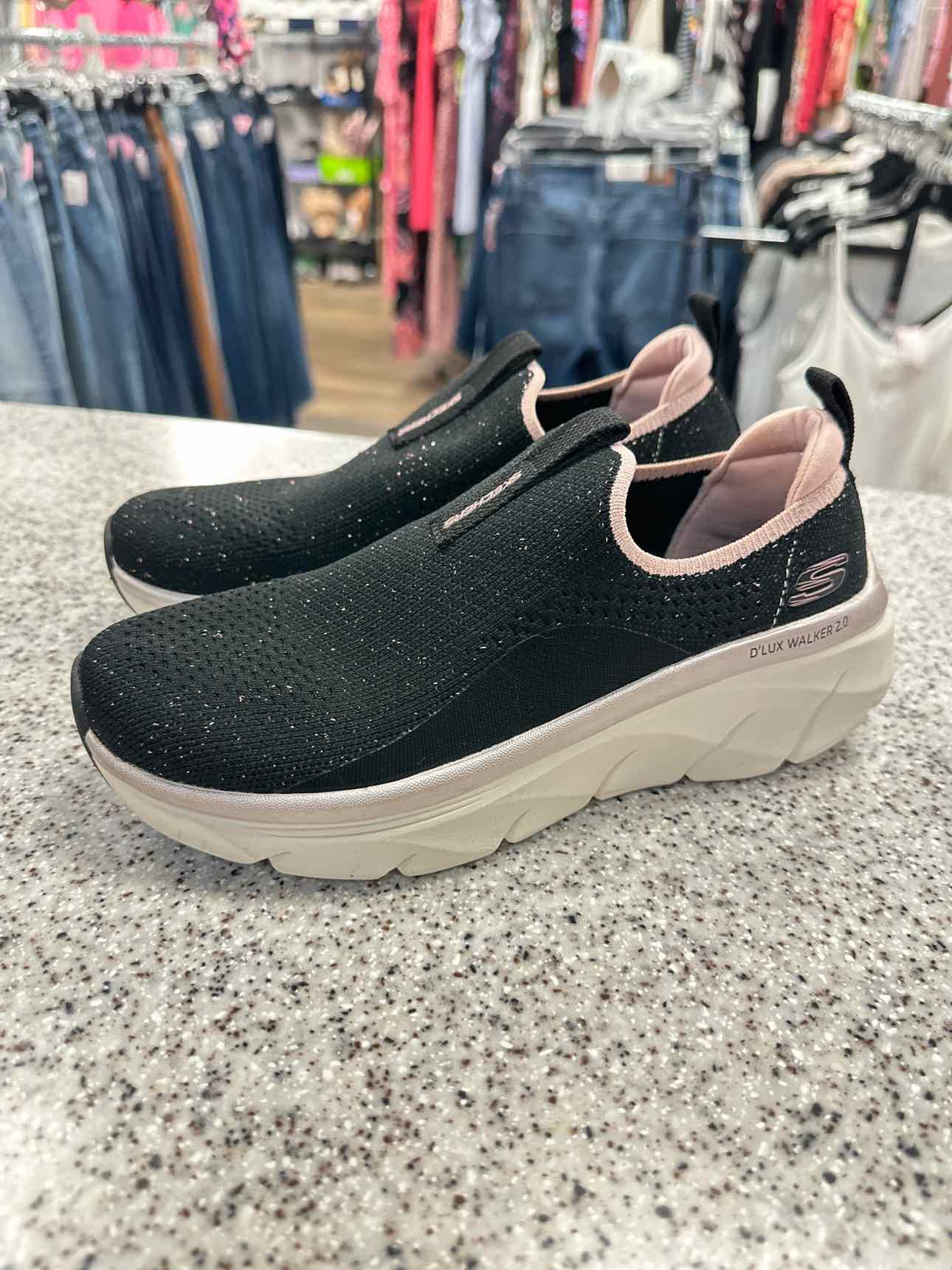 Skechers Size 6 1/2 Black/Pink Shoes