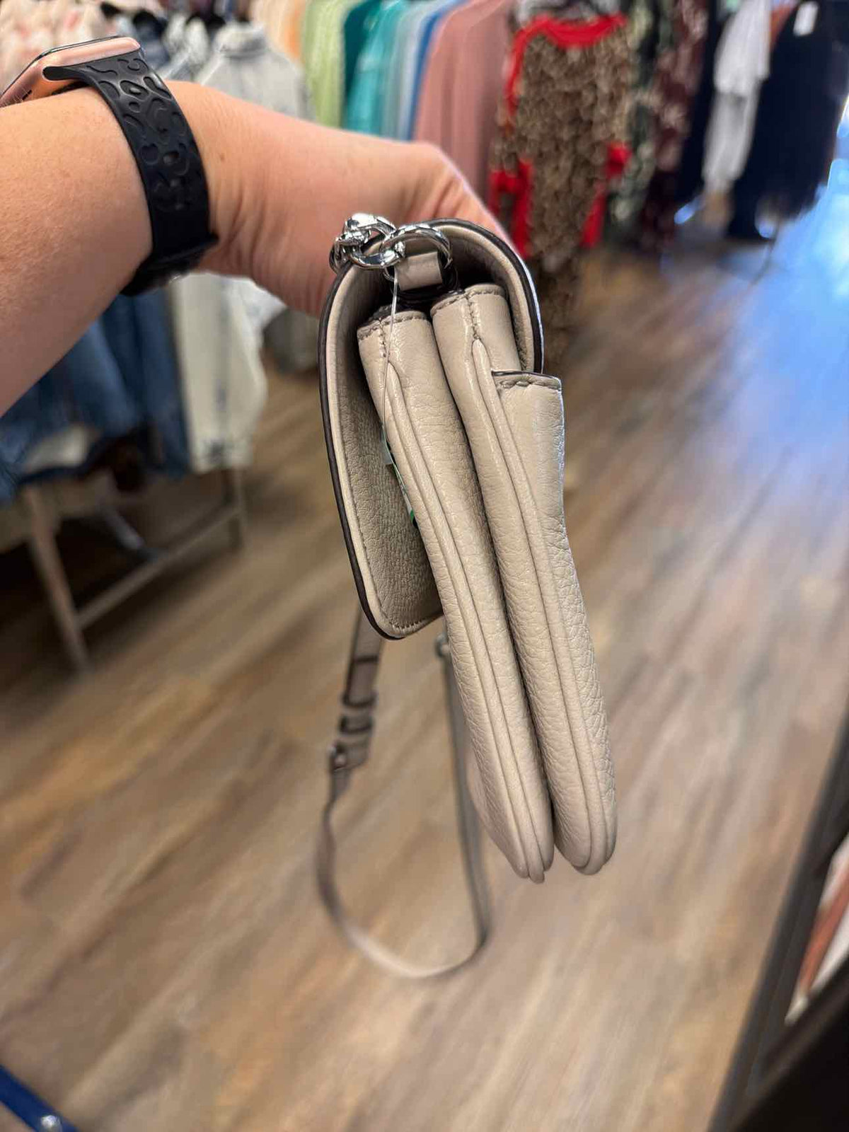 Michael Kors Geige Toned Pebbled Leather Crossbody Bag