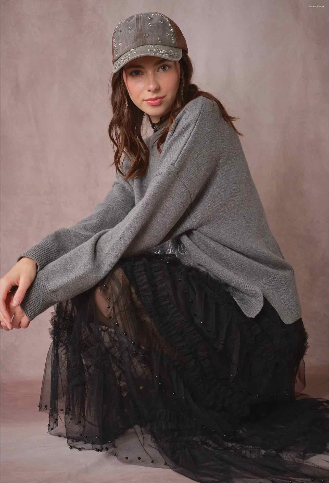 Country Blooming Lace Black Beaded Maxi Skirt