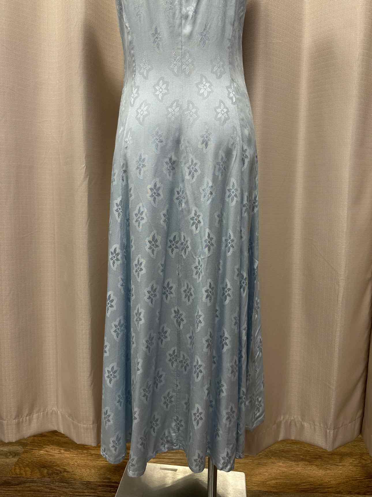 Together Vintage Floral Stripe Flowy Maxi Size 12 Blue/White Dress
