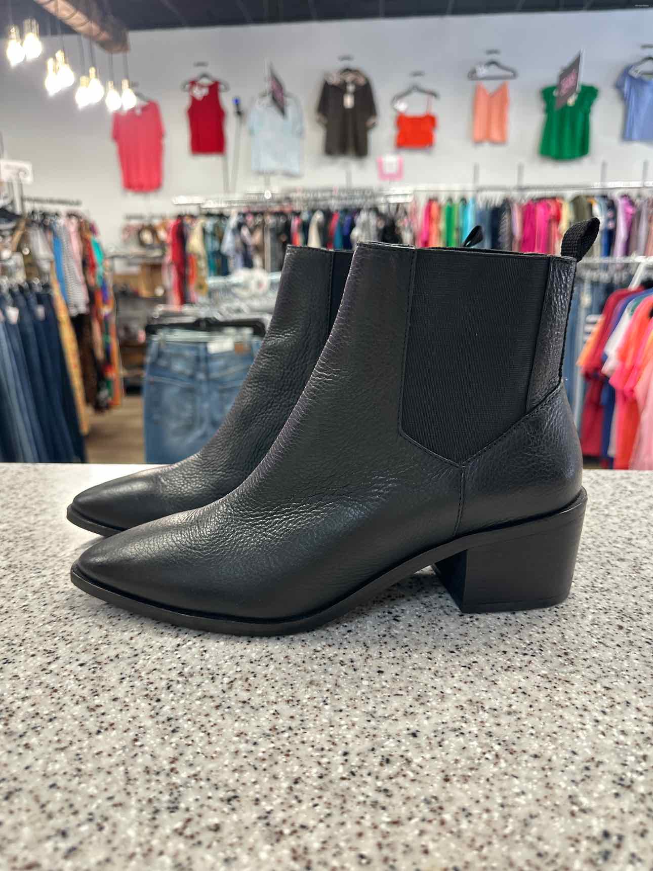Chinese Laundry 9 1/2 Black Filip Chelsea Boots Pointed Toe Leather Boots NEW