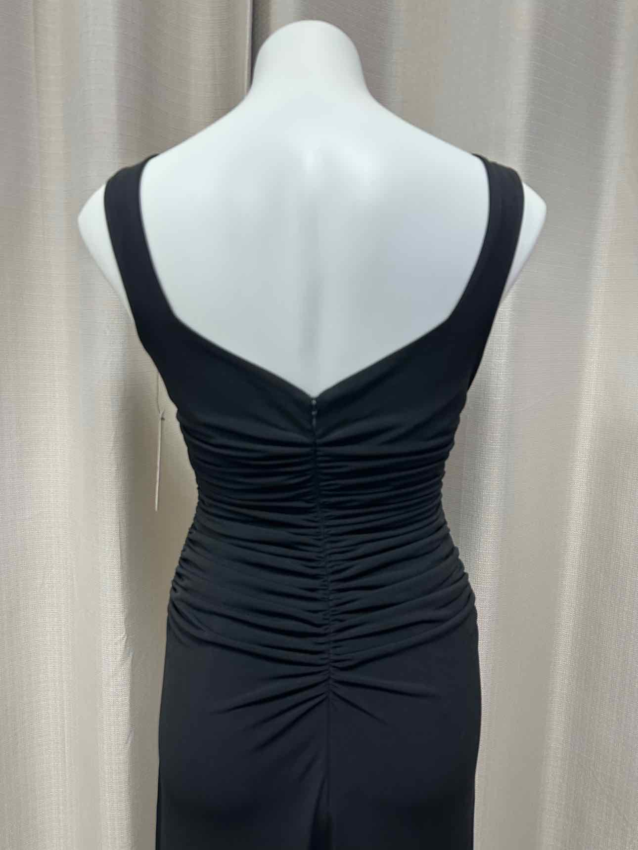 Laundry NEW NWT Ruched Bodycon Floor Length Maxi Gown Size 8 Black Dress