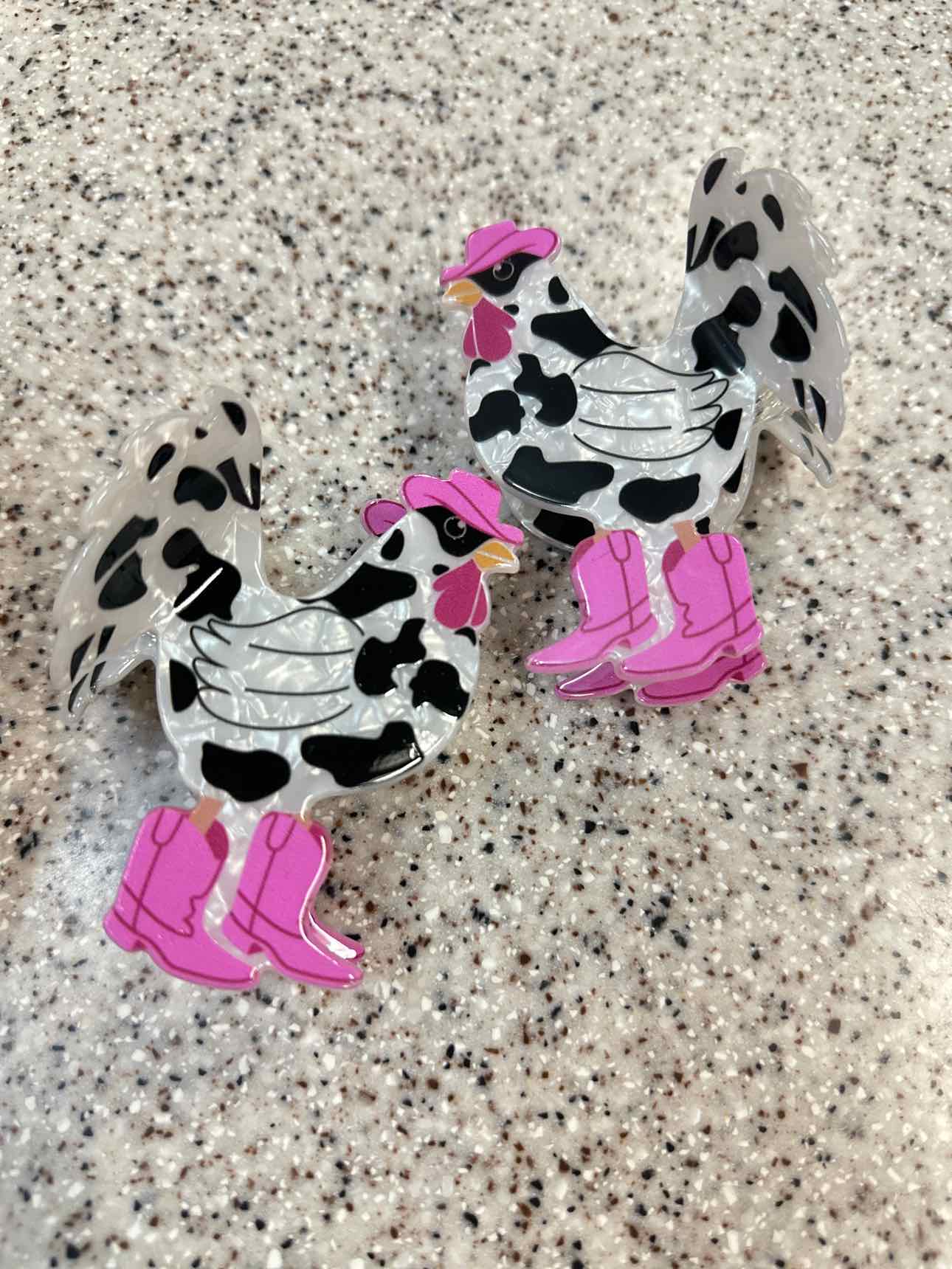 Cowgirl Chicken Hair Claw Clip