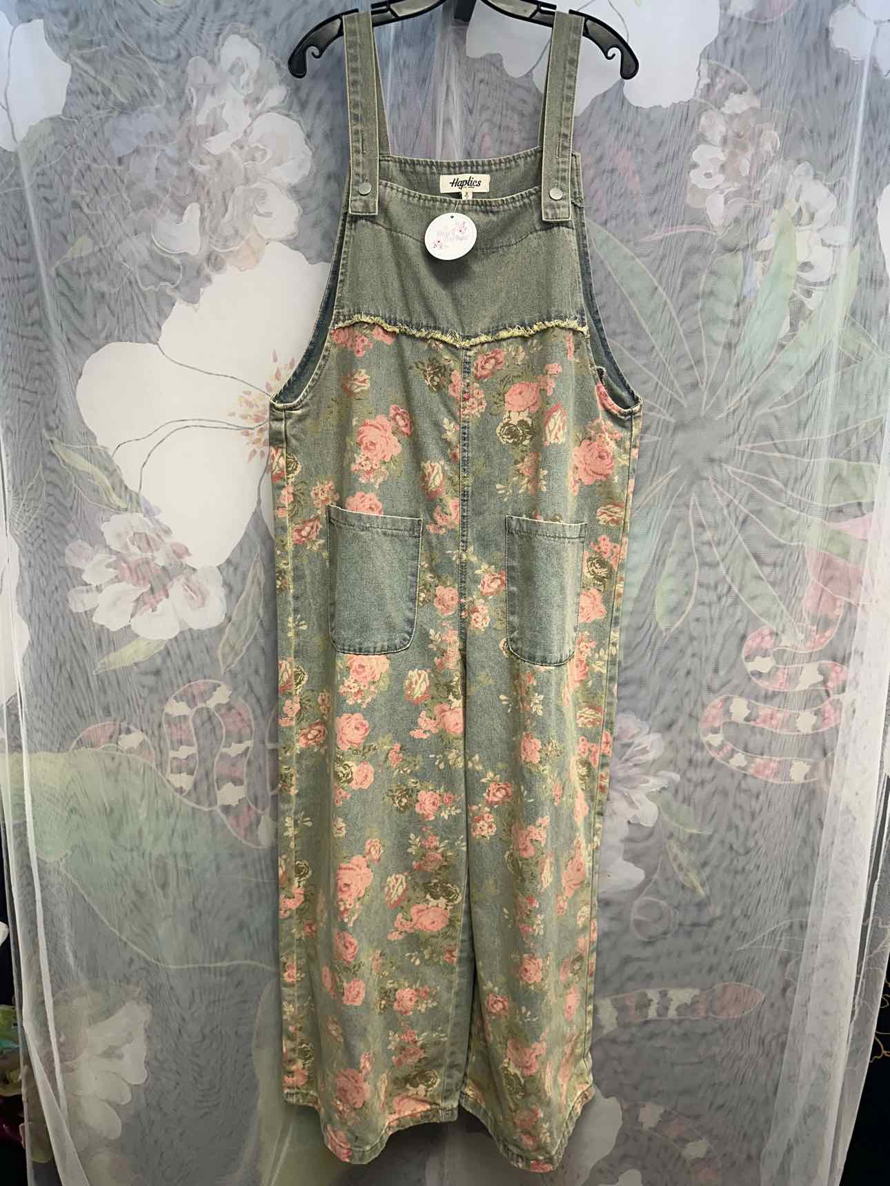 Haptics Size Medium Denim Overalls