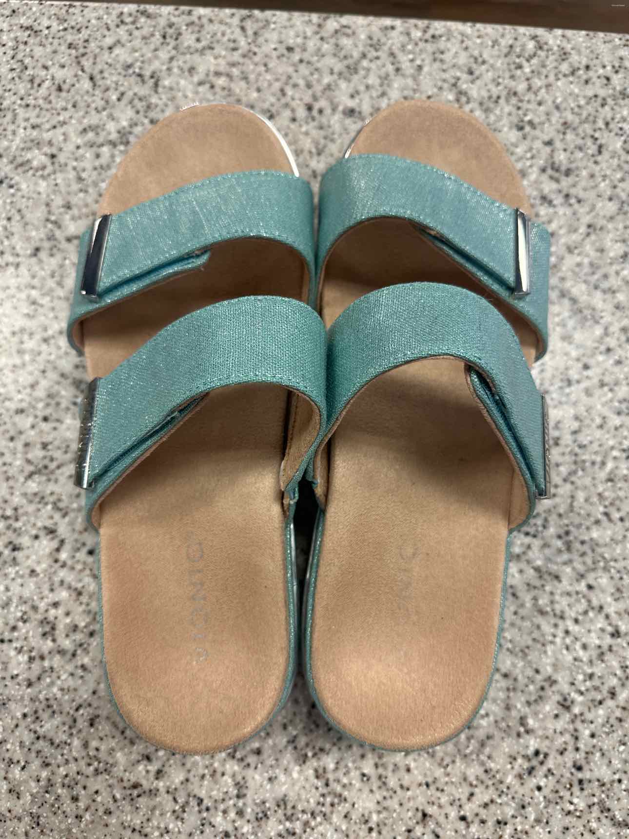 Vionic Size 10 Brandie Slide Platform Aqua Sandals