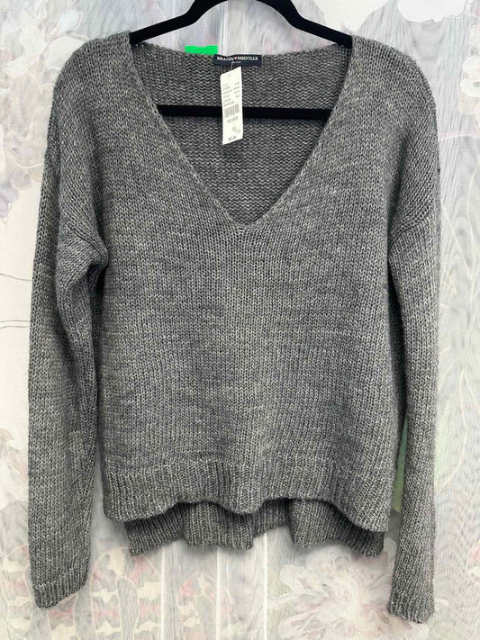 Brandy Melville NEW NWT Knit V-Neck Oversize Sweater One Size Grey