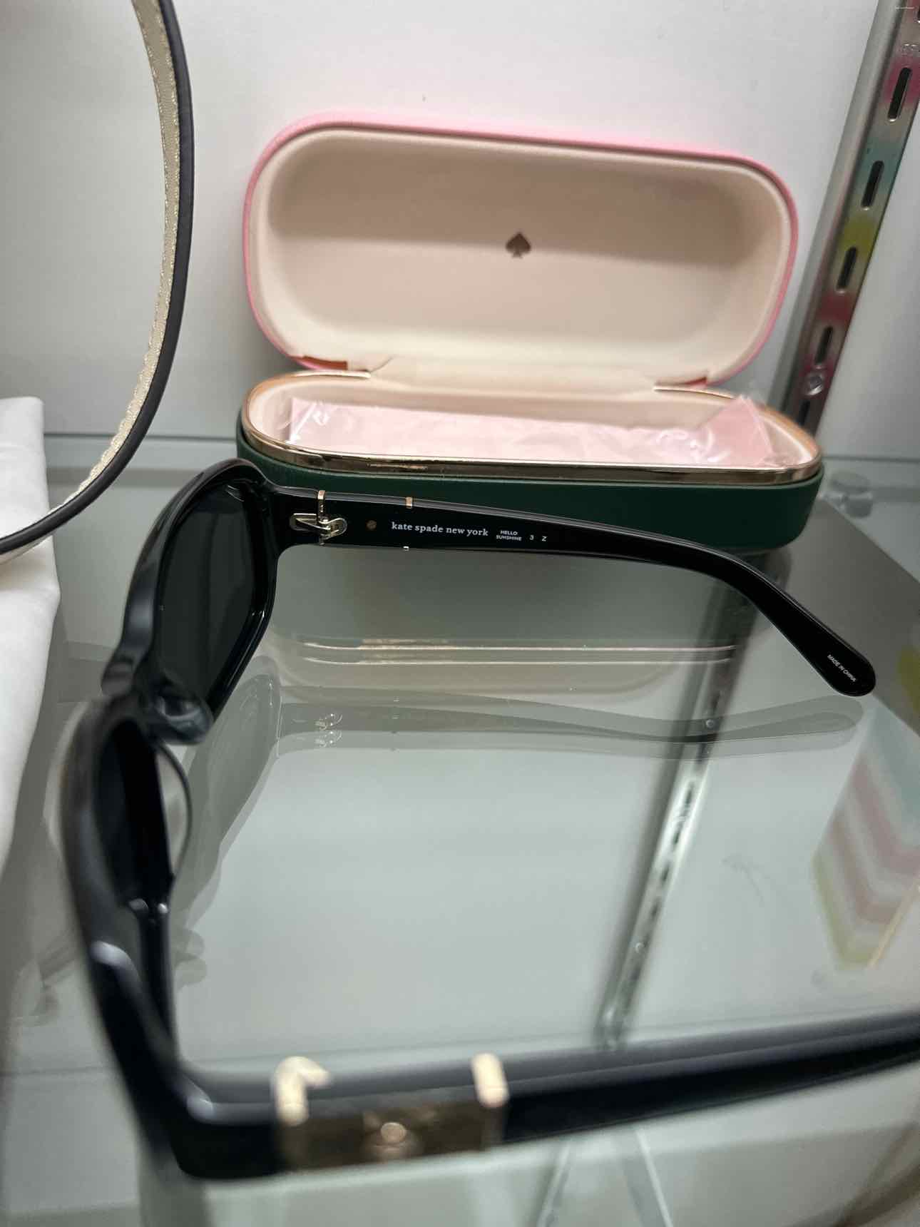 Kate Spade Cheyenne Polarized Black Soft Rectangle Sunglasses NEW