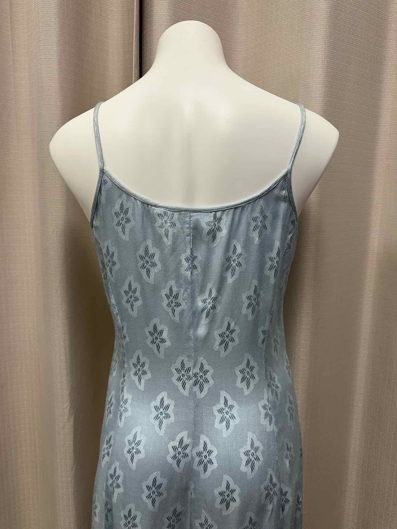 Together Vintage Floral Stripe Flowy Maxi Size 12 Blue/White Dress