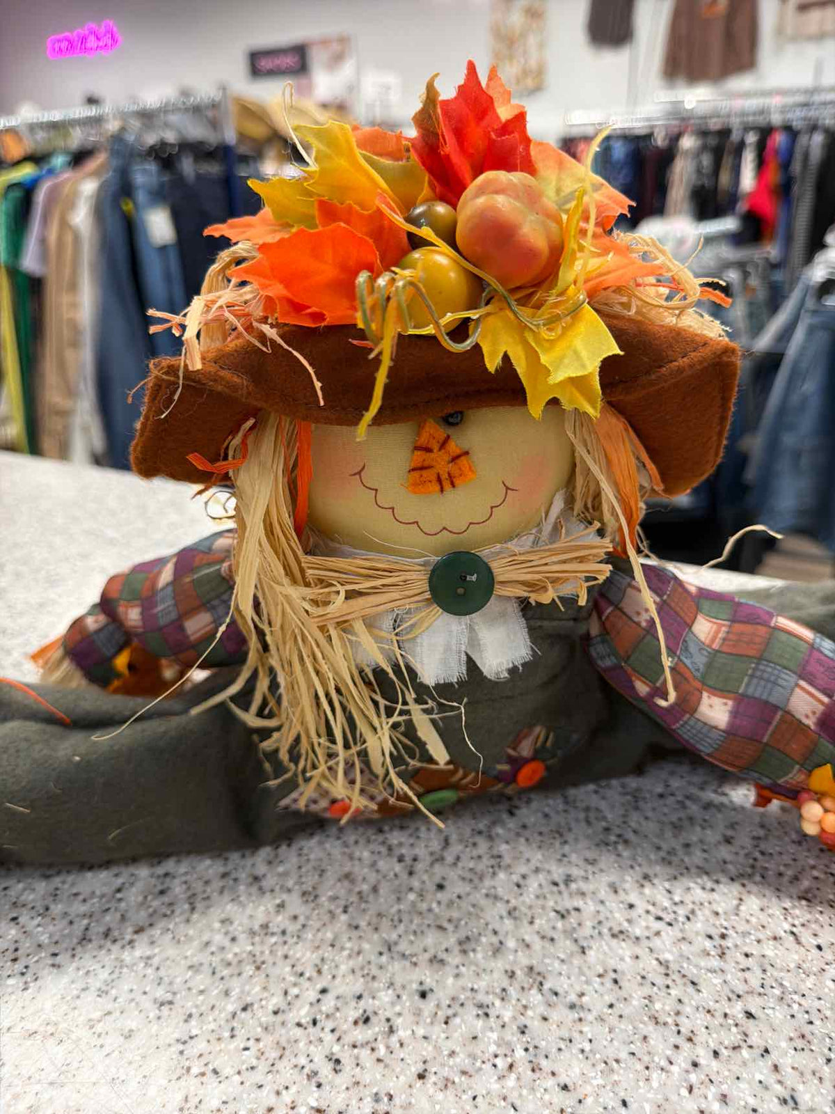 Autumn Harvest Scarecrow Shelf Sitter Fall Household
