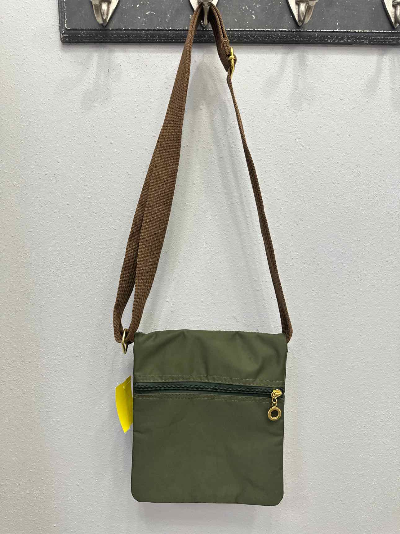 Olive Nylon Double Sided Slim Crossbody Handbags