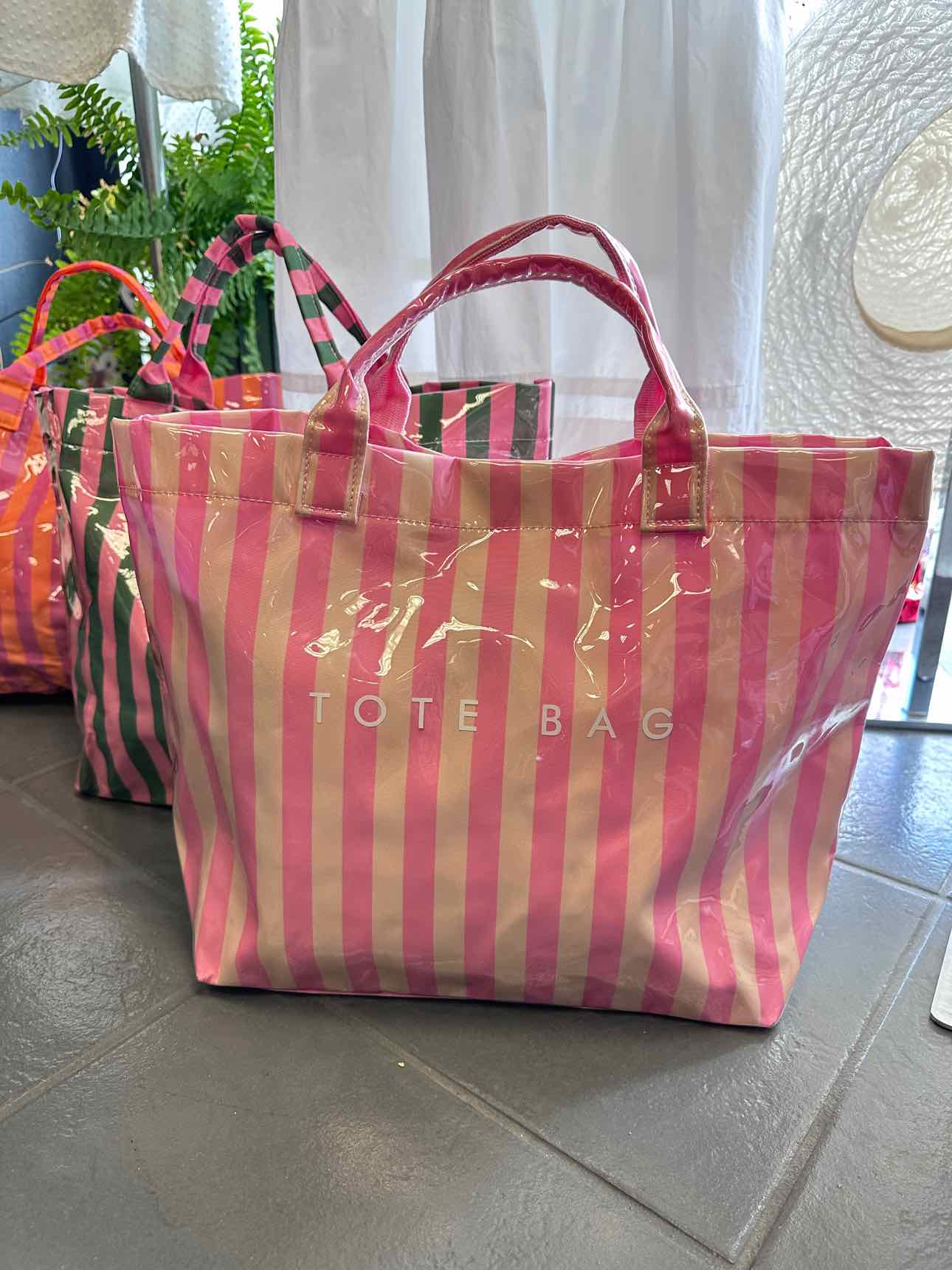 PVC Stripe Summer Tote Bag