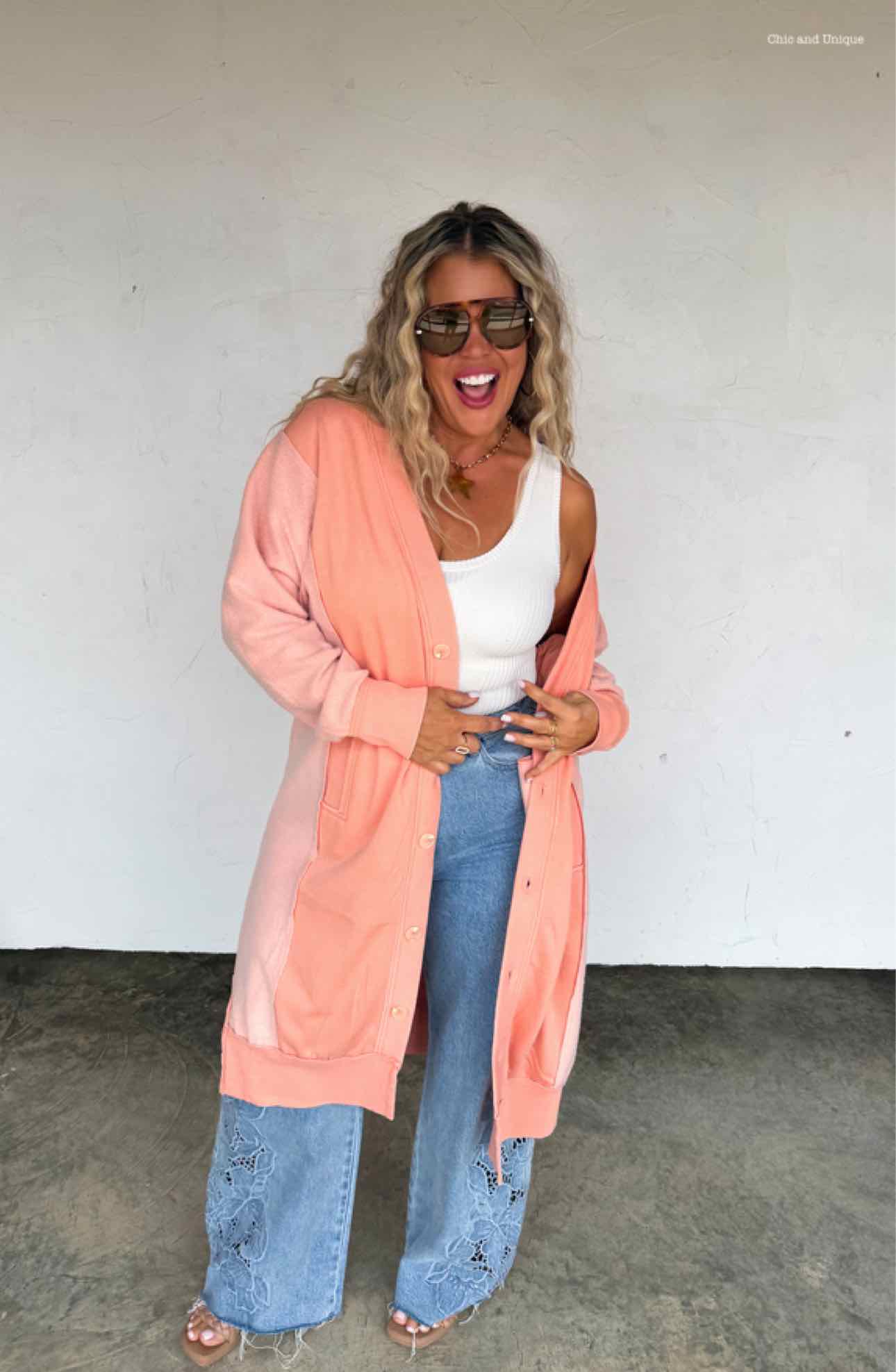 Spring Desi Sweatshirt Duster Cardigan