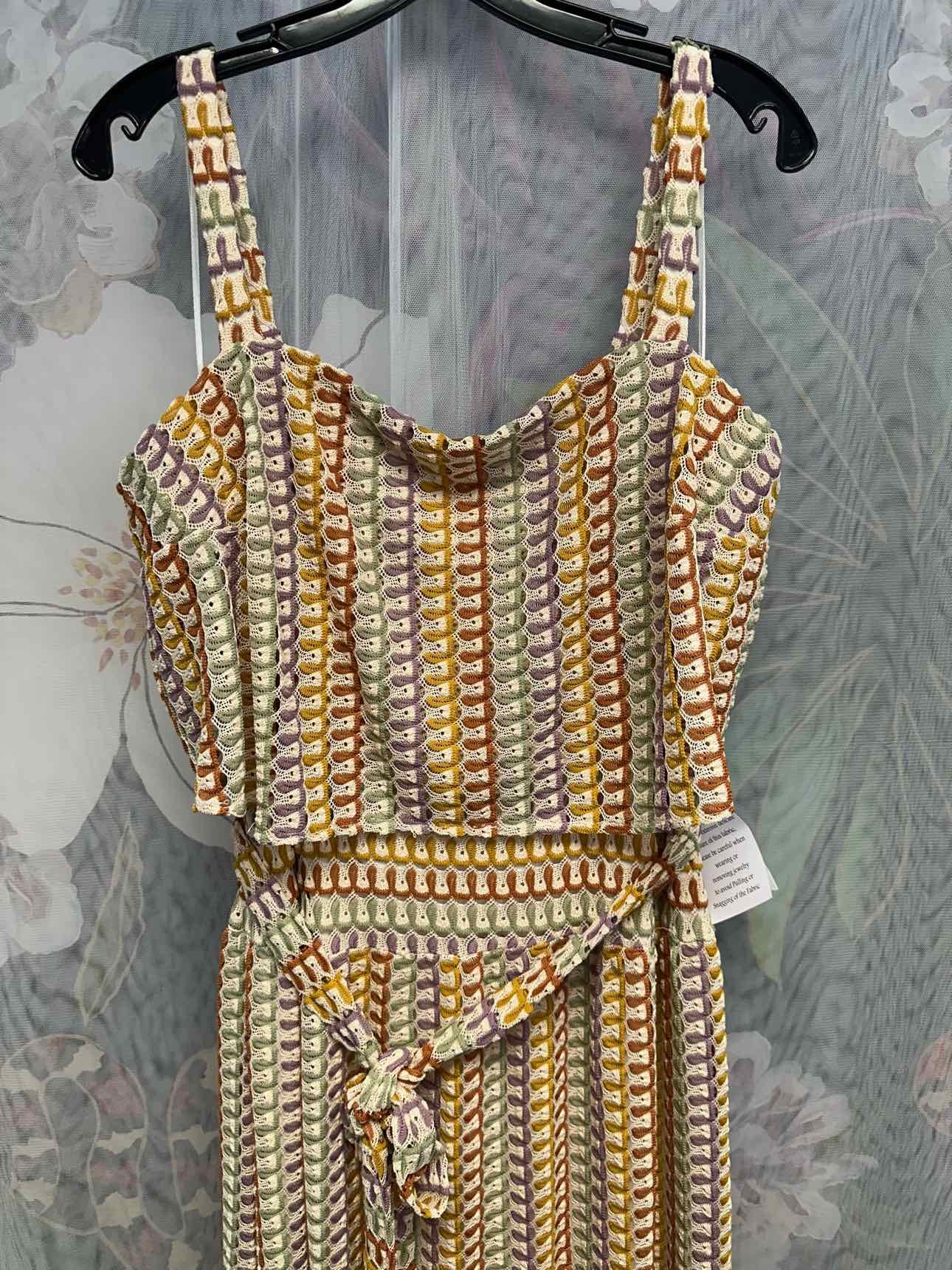 Melonie NEW NWT Dolce Vita Crochet Woven Belted Maxi Size 16 Tan Dress