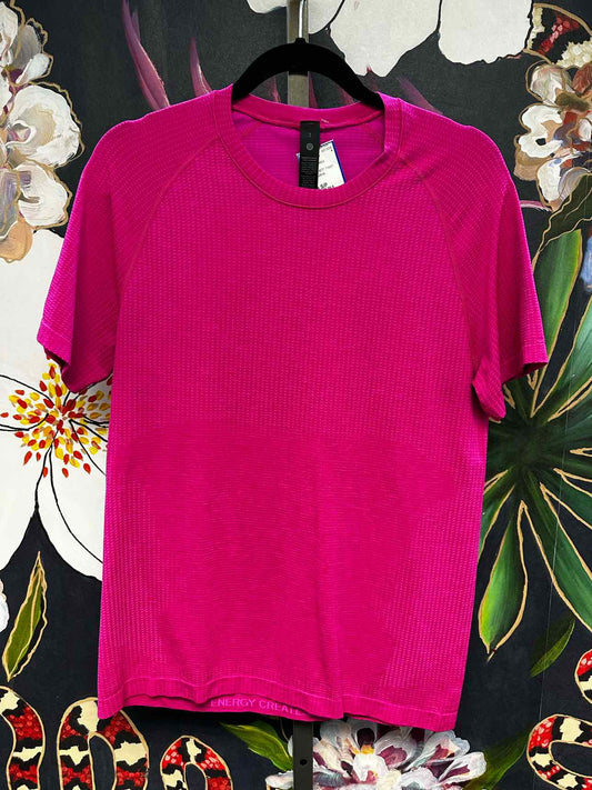 Lululemon 'Swiftly Tech' Mesh Top Size Small Hot Pink Short Sleeve Athletics