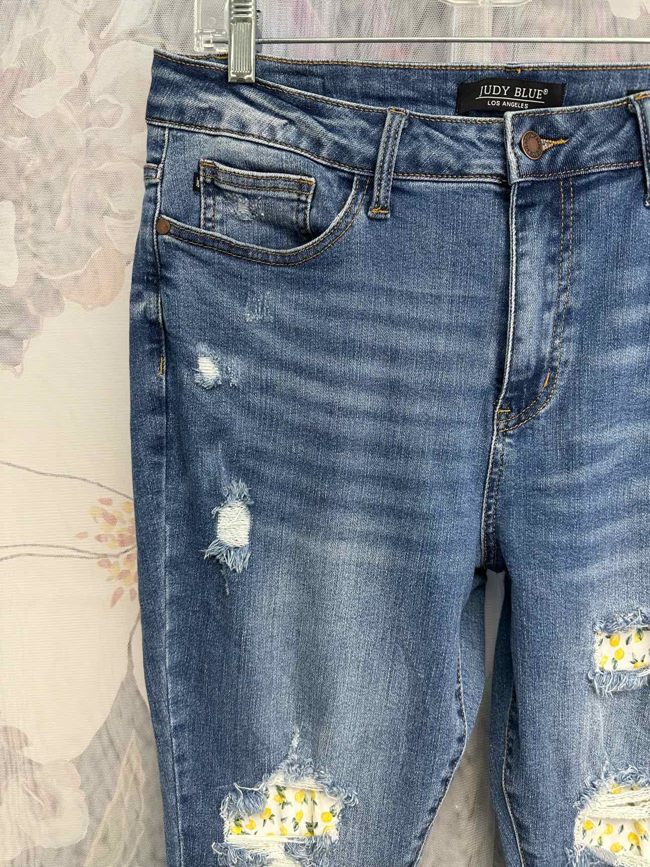 Judy Blue Lemon Patch Distressed Skinny Fit Size 16W Denim Jeans