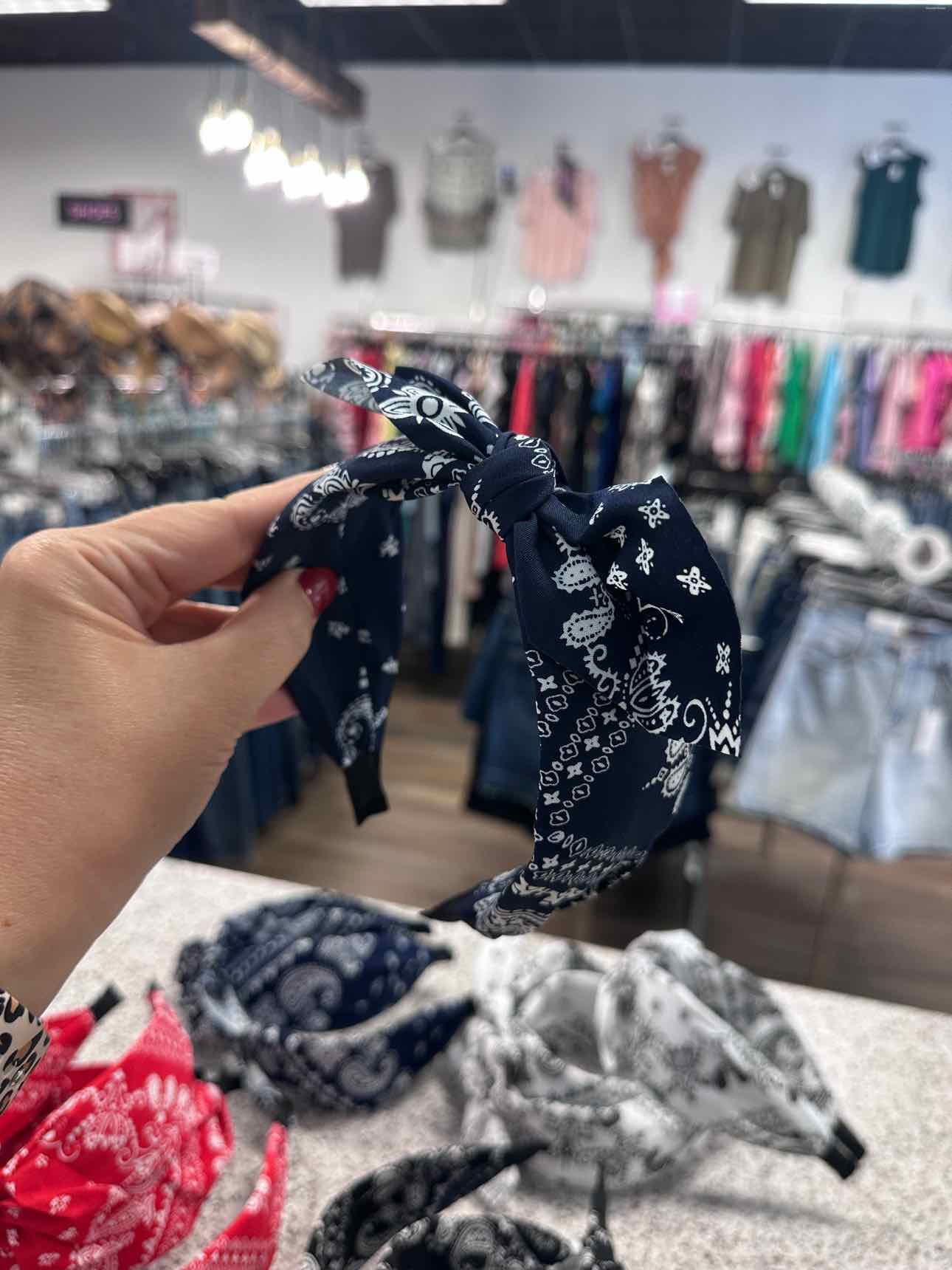 Bandana Paisley Boho Print with Tied Bow Headband