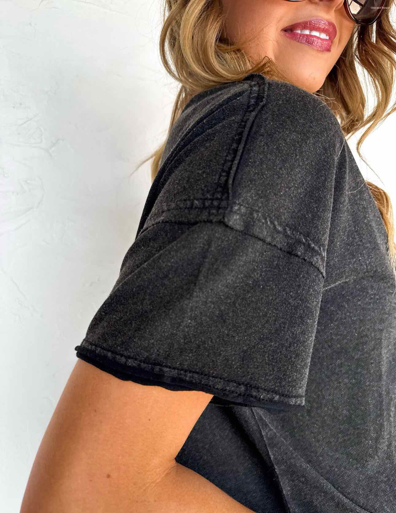 Joey Washed Boyfriend Tee Cotton Tshirt Oversized Slouchy Top