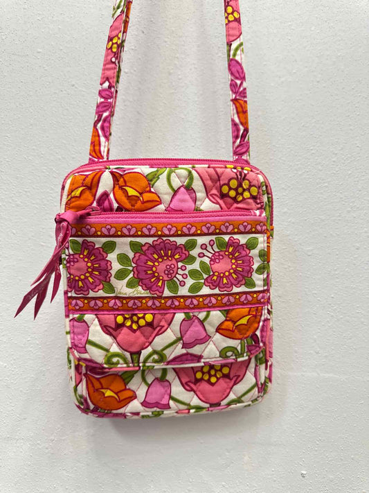 Vera Bradley Pink Lilli Bell Floral Slim Crossbody Handbags