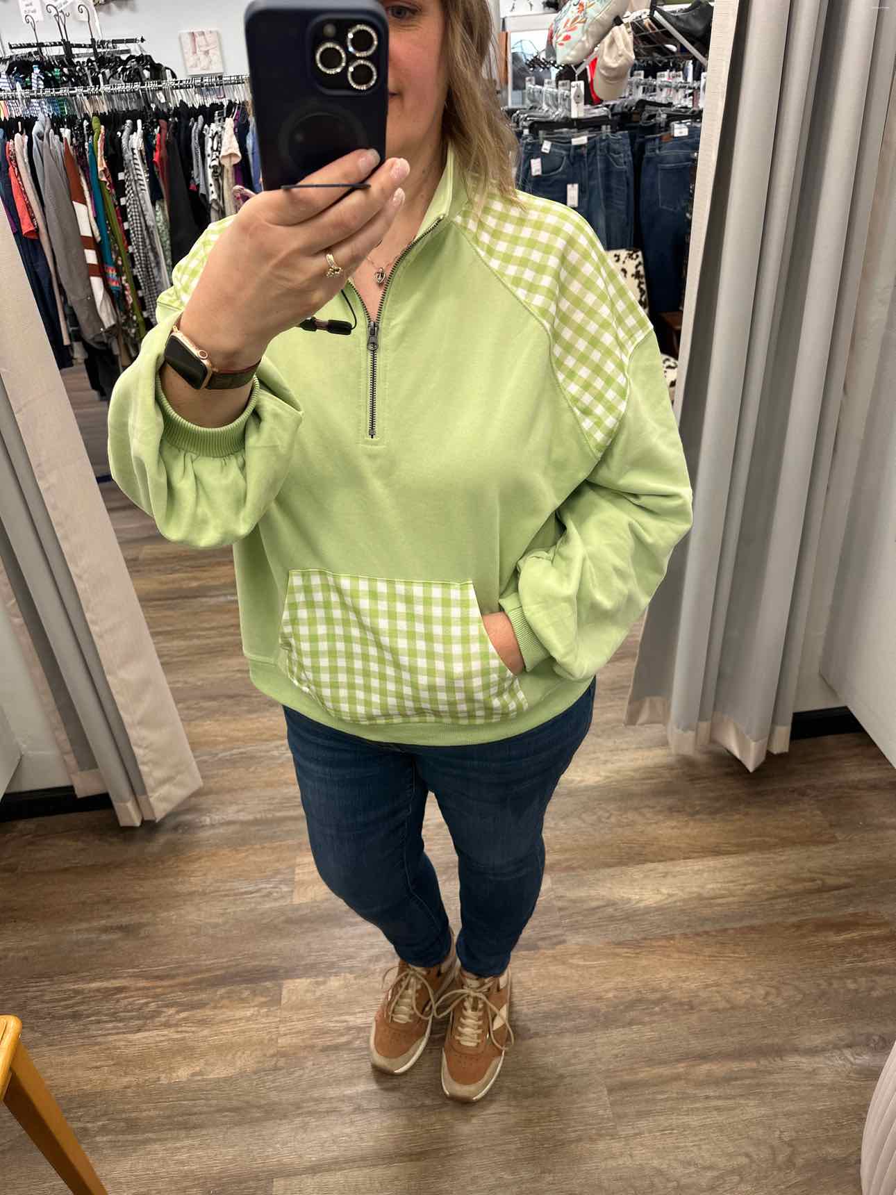Just Living Quarter Zip Pullover Sweat Shirt