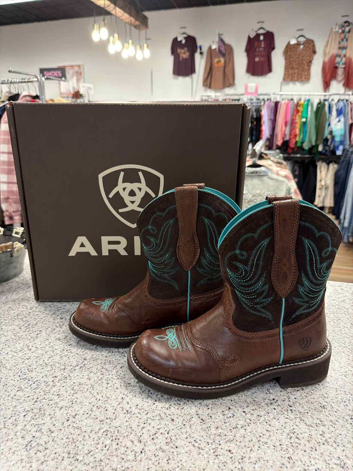 Ariat Women's Fatbaby Heritage Dapper Western Brown Leather Boots Size 7 1/2