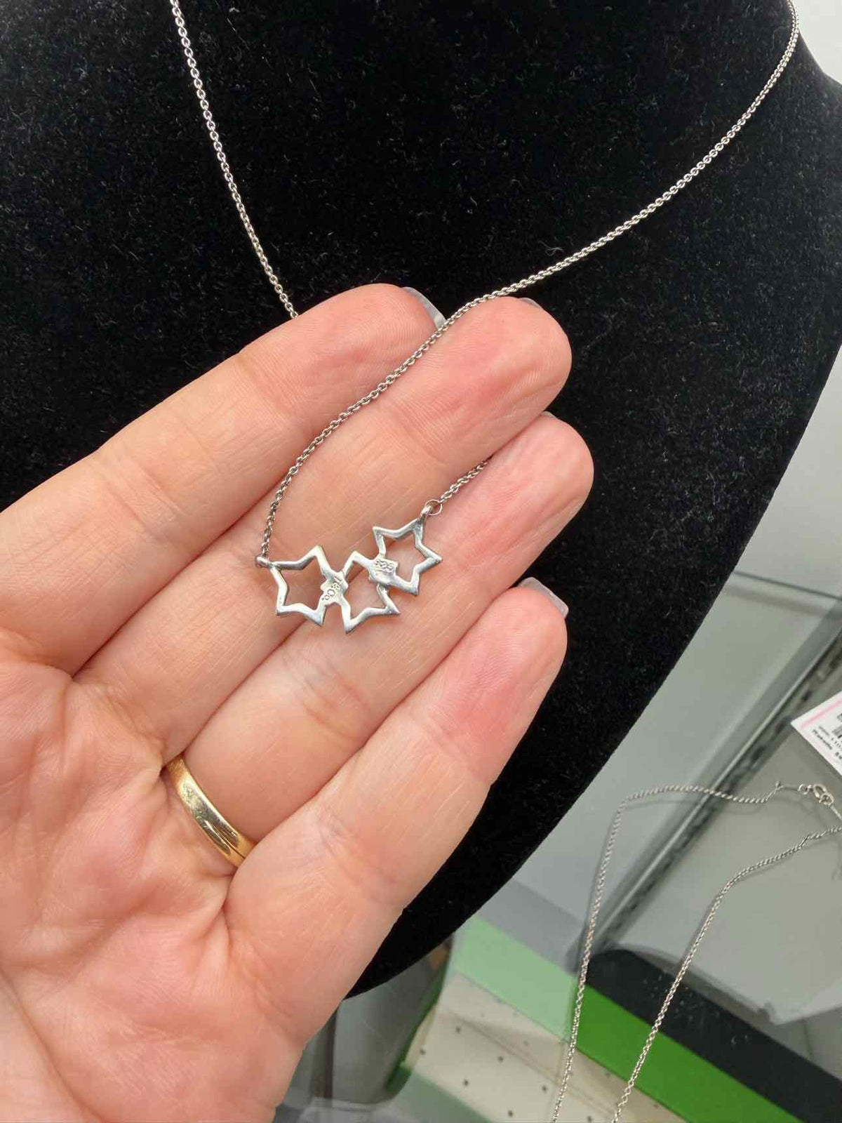 Tiffany & Co. Size 16" Triple Star Sterling Silver Necklace